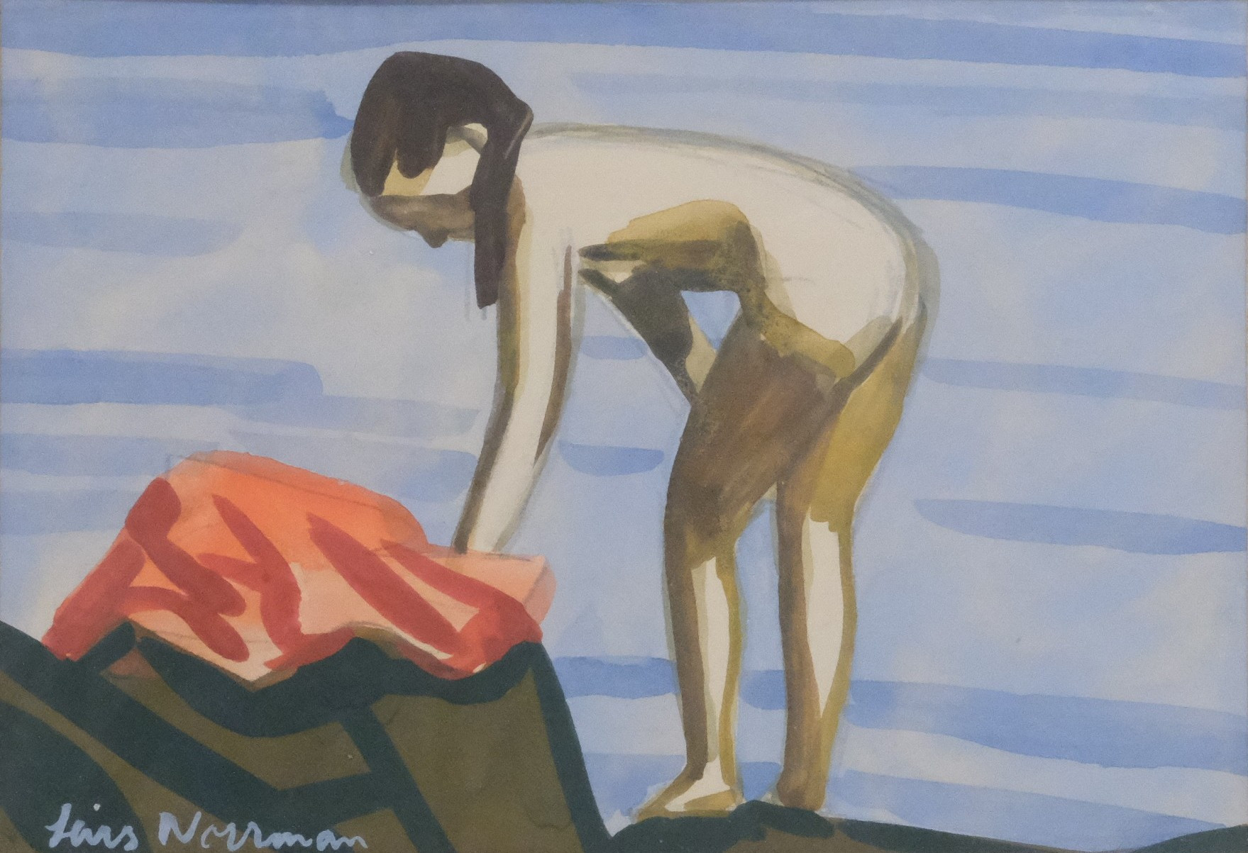 LARS NORRMAN. AKVARELL.