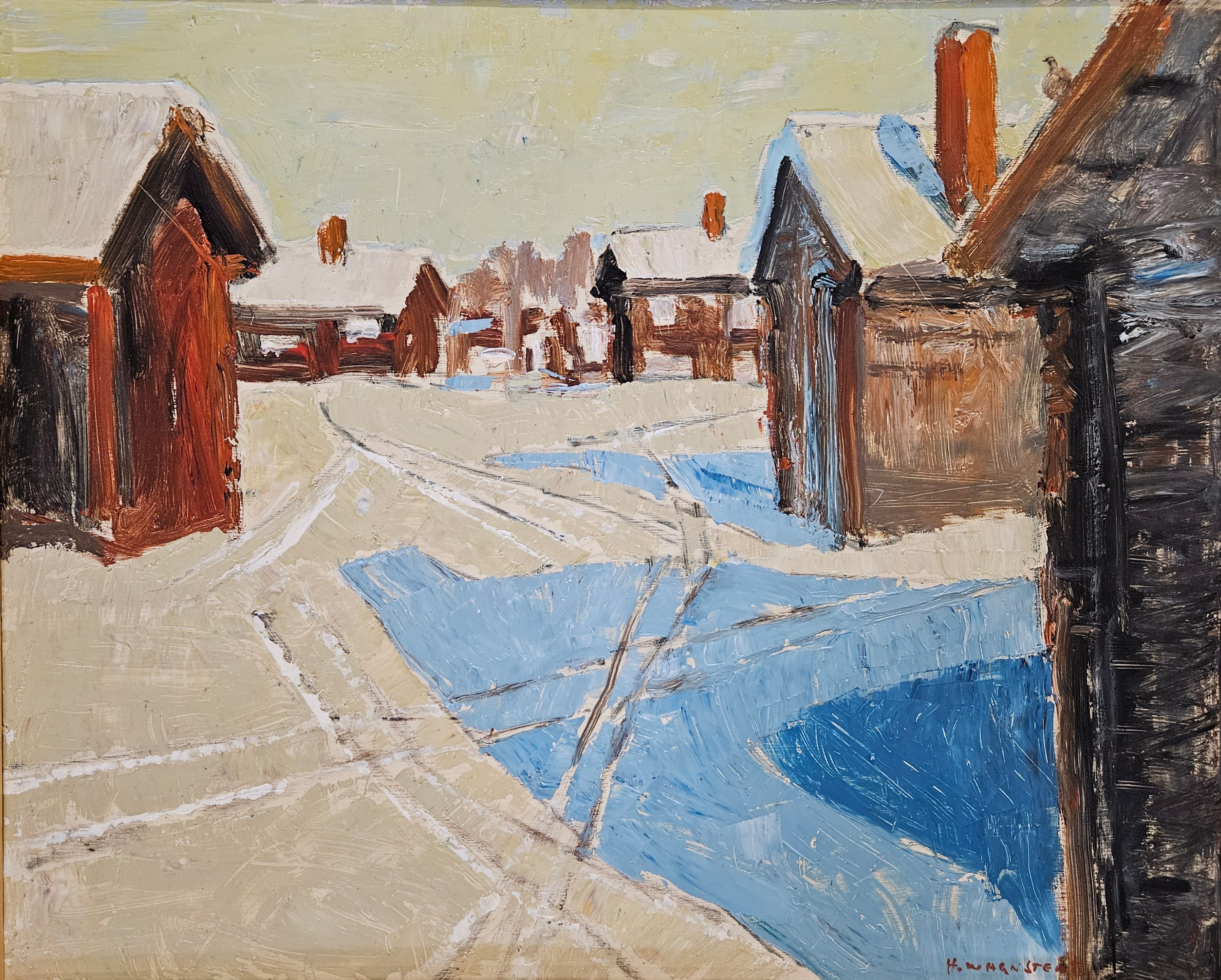 HANNES WAGNSTEDT. Olja på pannå, signerad H. Wagnstedt.