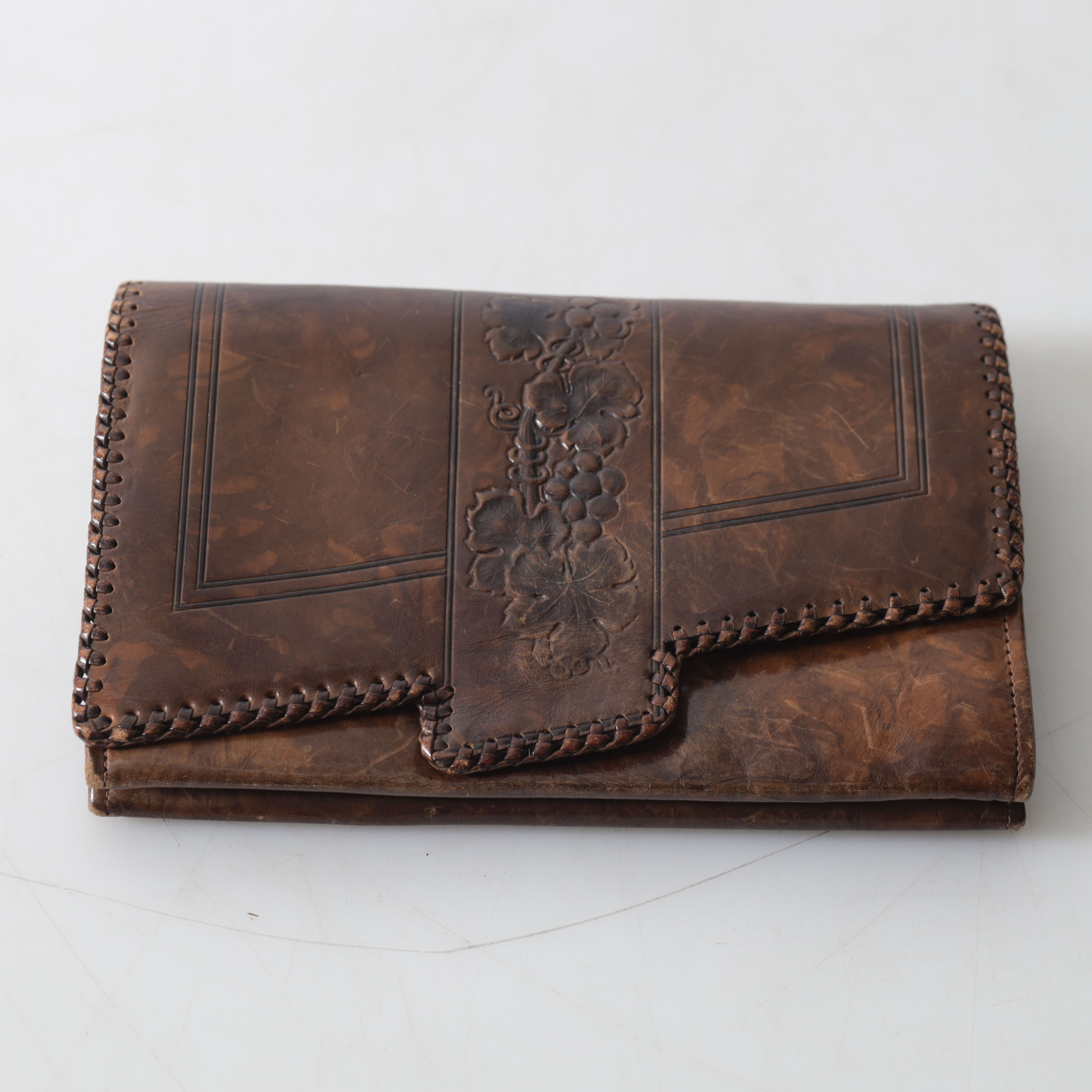 ELIZABETH ARDEN. Handväska/ Kuvertväska, "Arden Forest", Läder, England, 1930-tal.