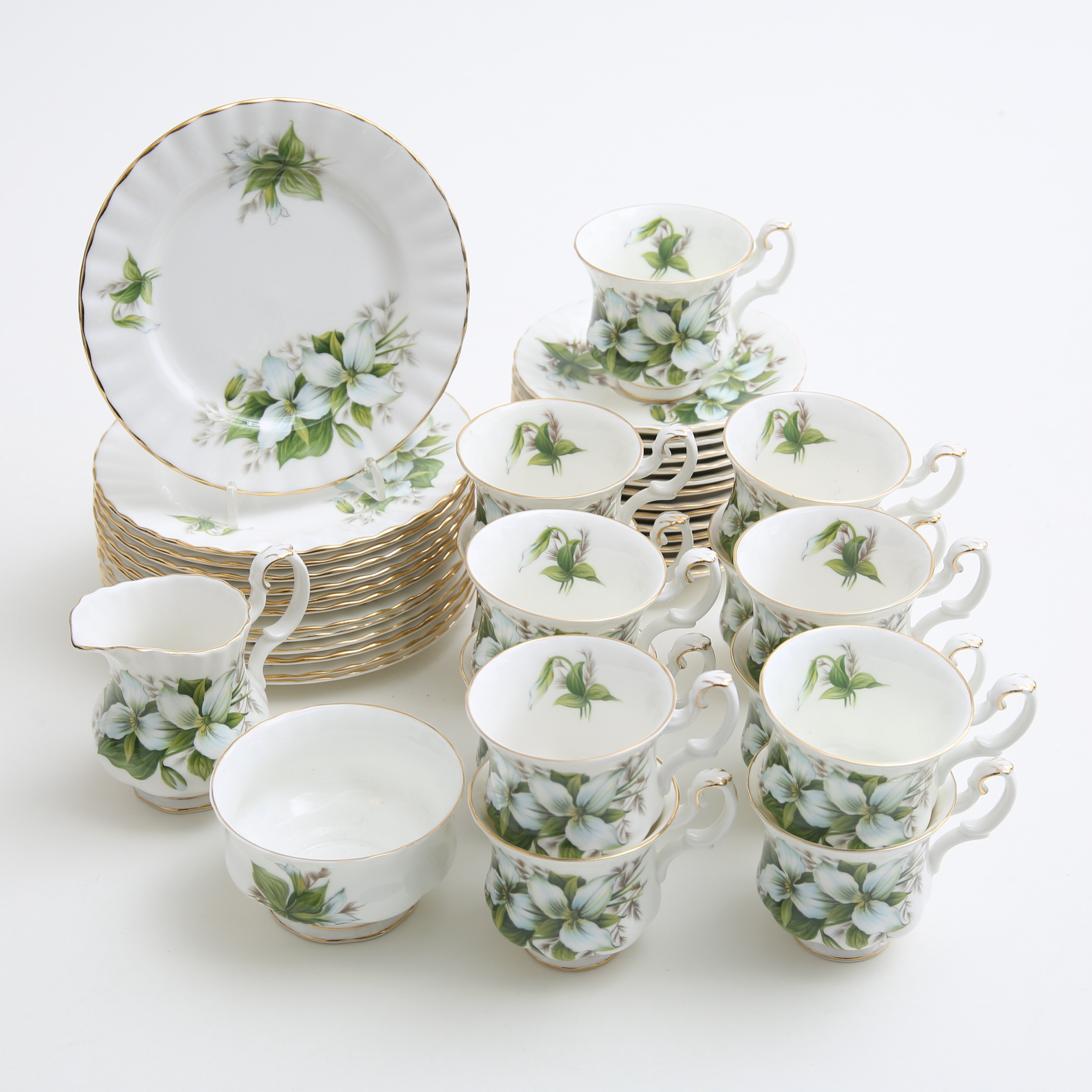 KAFFESERVIS, 41 delar, porslin, "Trillium", Royal Albert, England.