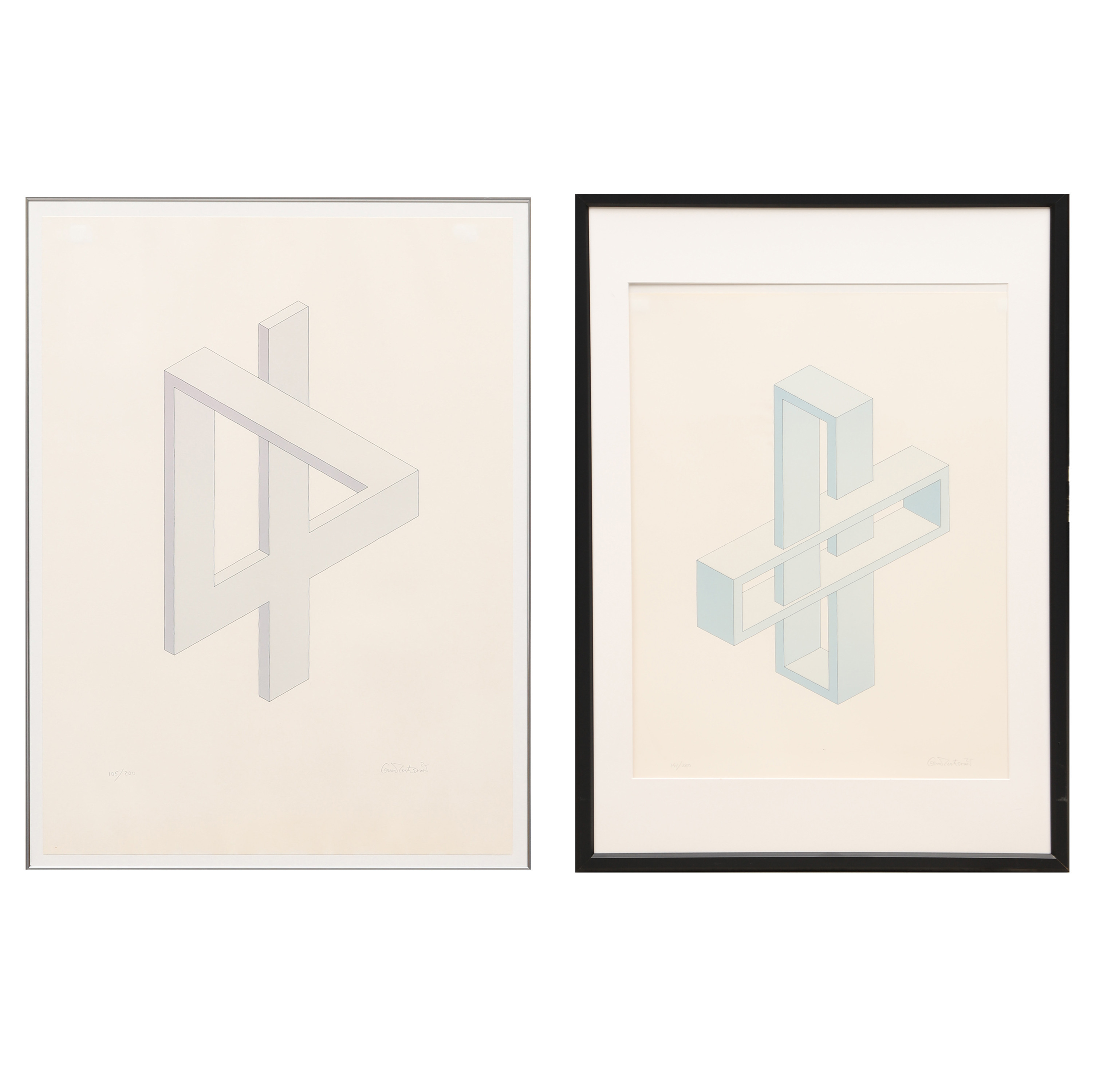 OSCAR REUTERSVÄRD. FÄRGLITOGRAFIER, 2 st, signerade och numrerade 105/200 resp 141/200.