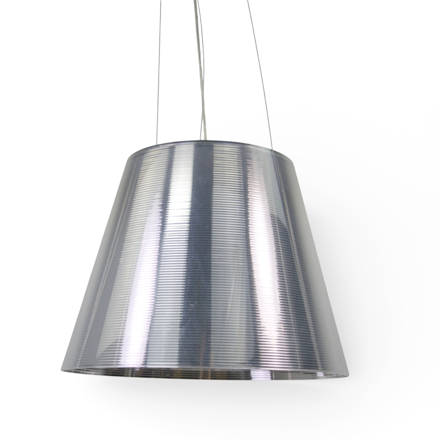 PHILIPPE STARCK. Pendellampa, "Miss K", S2, silver/rökfärgad akrylplast och polykarbonat, Flos, Italien.