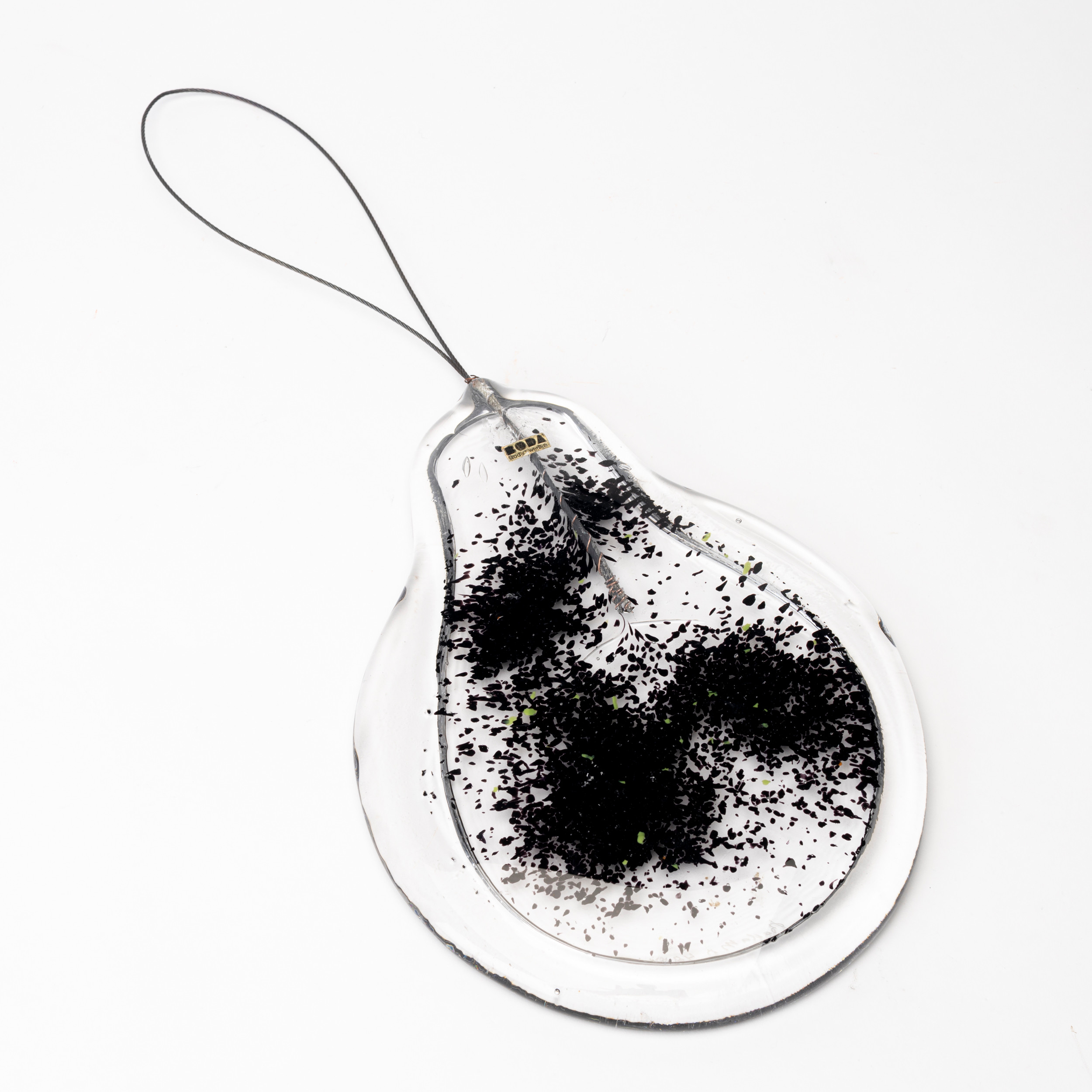 MONICA BACKSTRÖM. Hänge, glas och metall, signerat och etikettmärkt, MB, Boda.