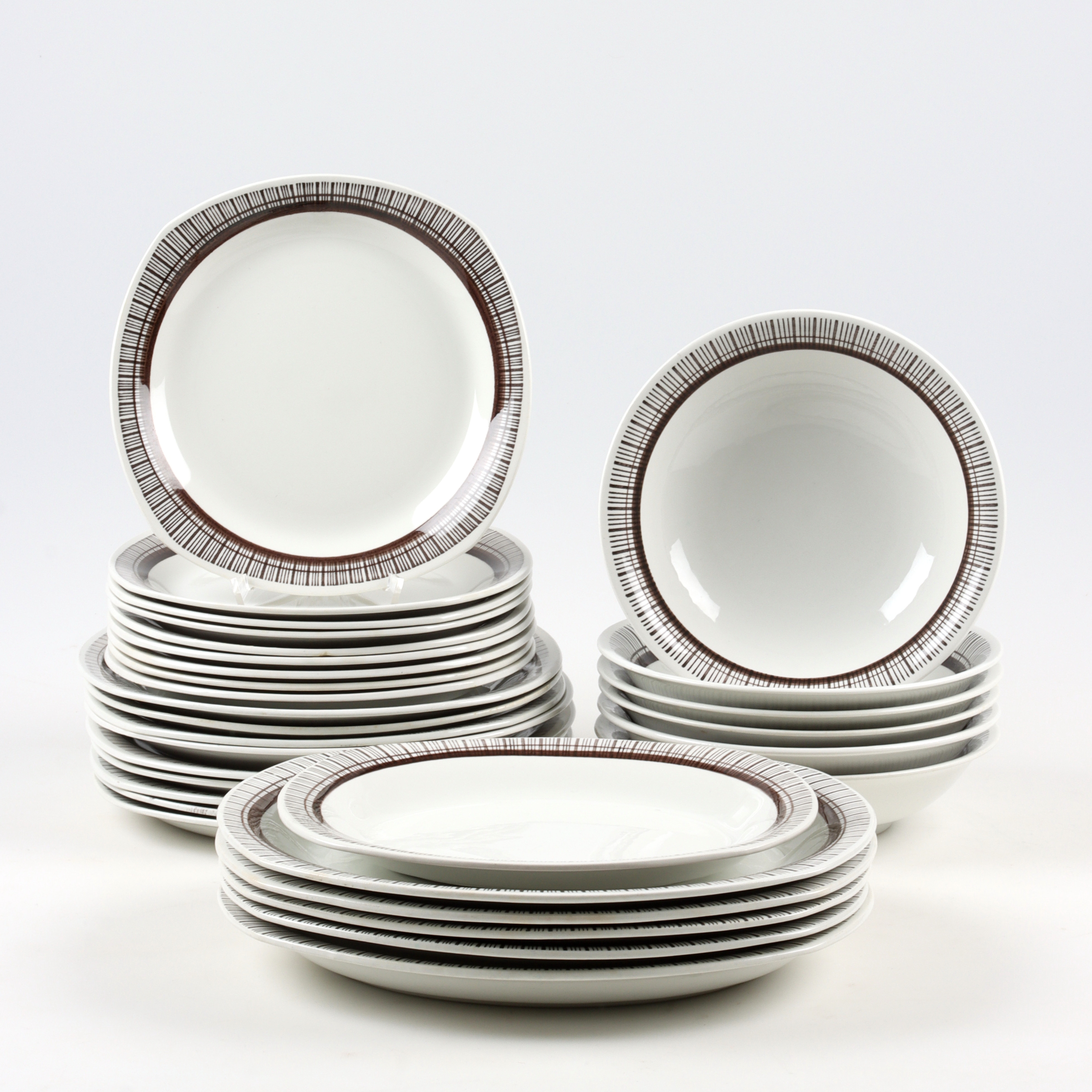 SERVISDELAR, 30 delar porslin, "Sparta", Upsala Ekeby/Gefle.