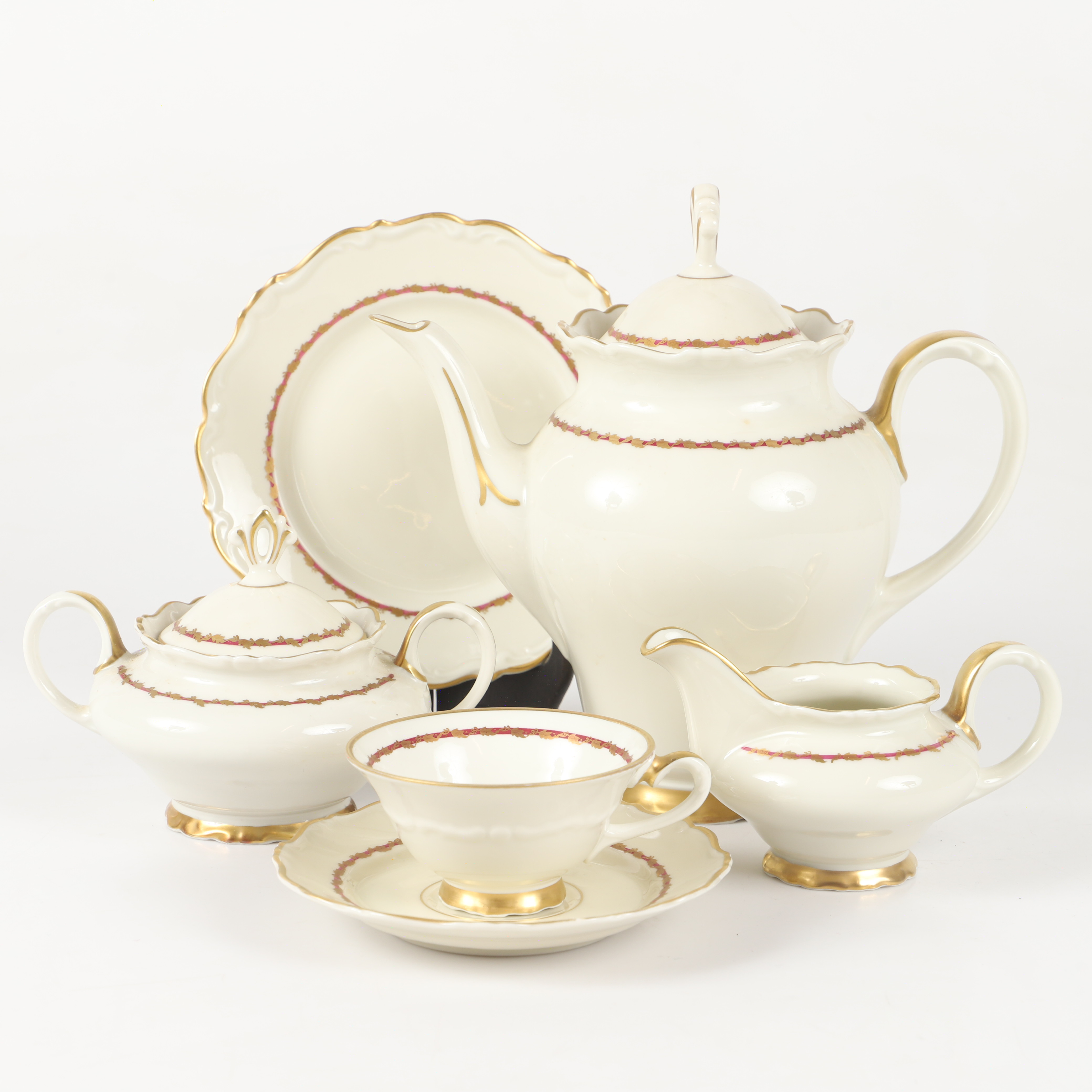 KAFFESERVIS, 39 delar, "Karlskrona", porslin, Upsala-Ekeby.