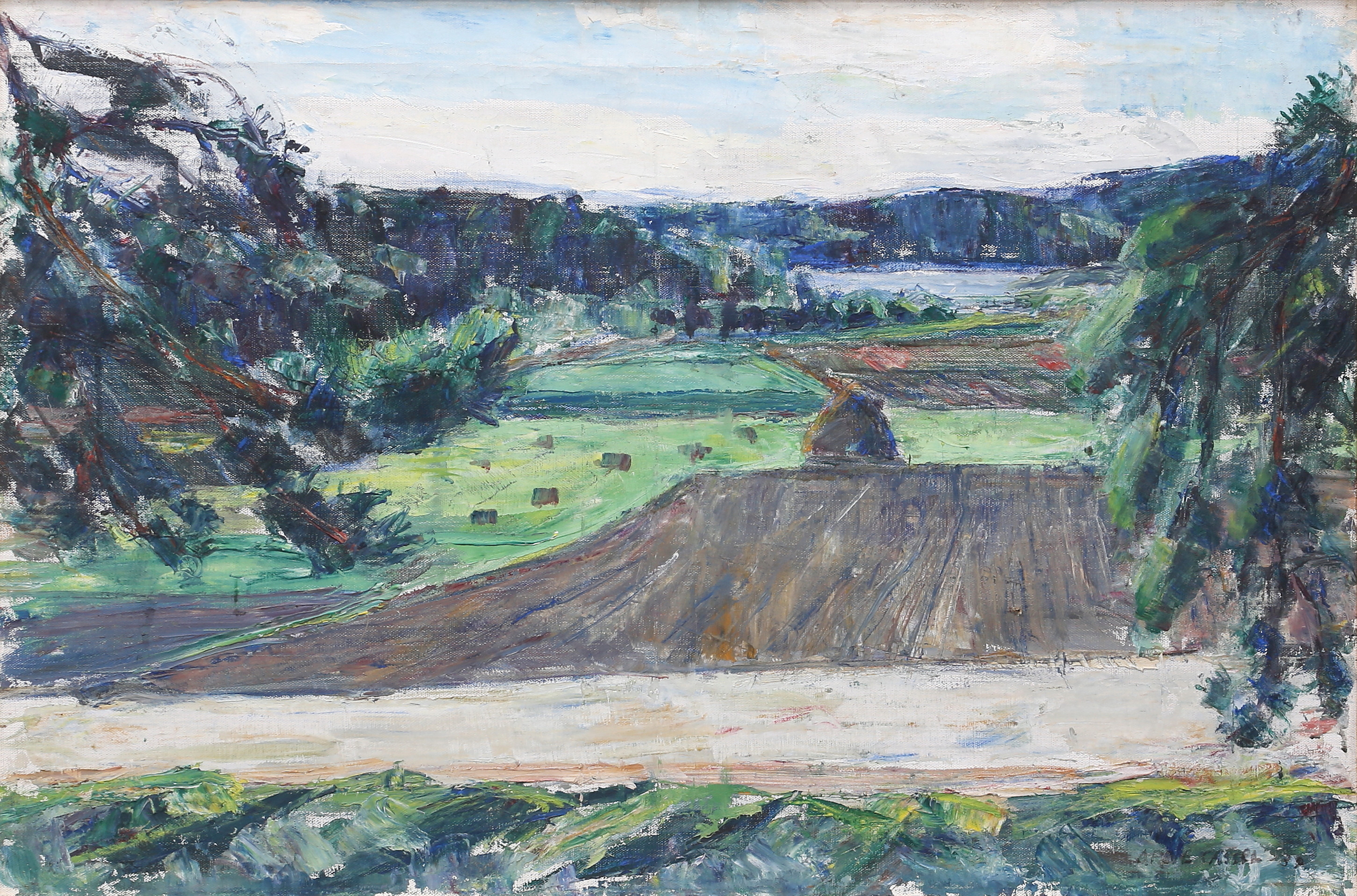 ARNE CASSEL. Olja på duk, landskapsmotiv, signerad.