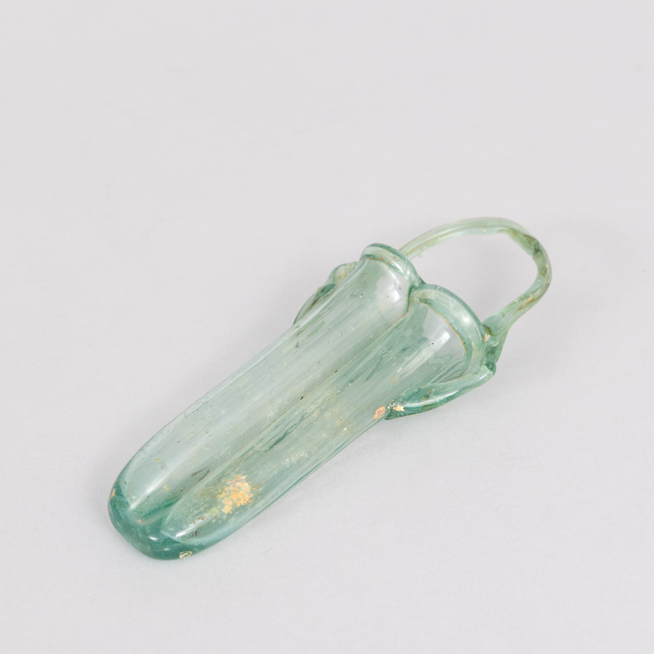 BALSAMARIUM, grönt glas, Romarriket omkring 200-500 e. Kr.