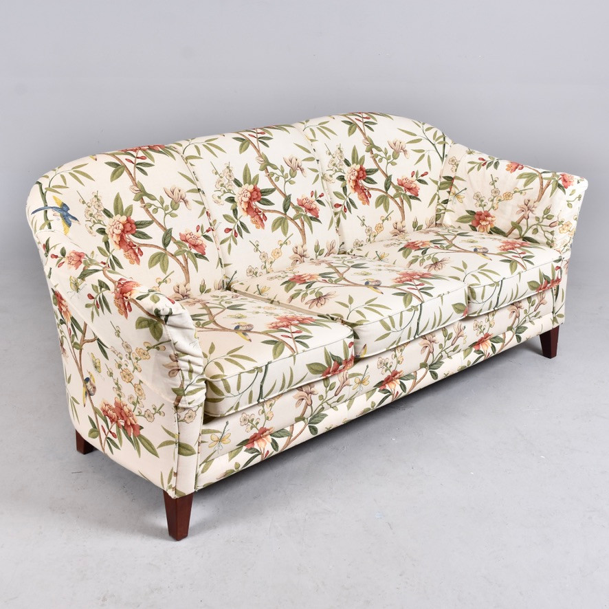 SOFFA, "Agnes", 3-sits, tyg "Garden 16", ben i betsad bok, Bröderna Andersson.