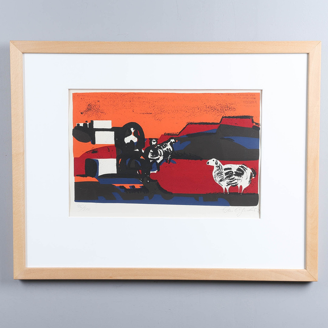 ERIC ELFWÉN. Färglitografi, signerad och numrerad 46/300.