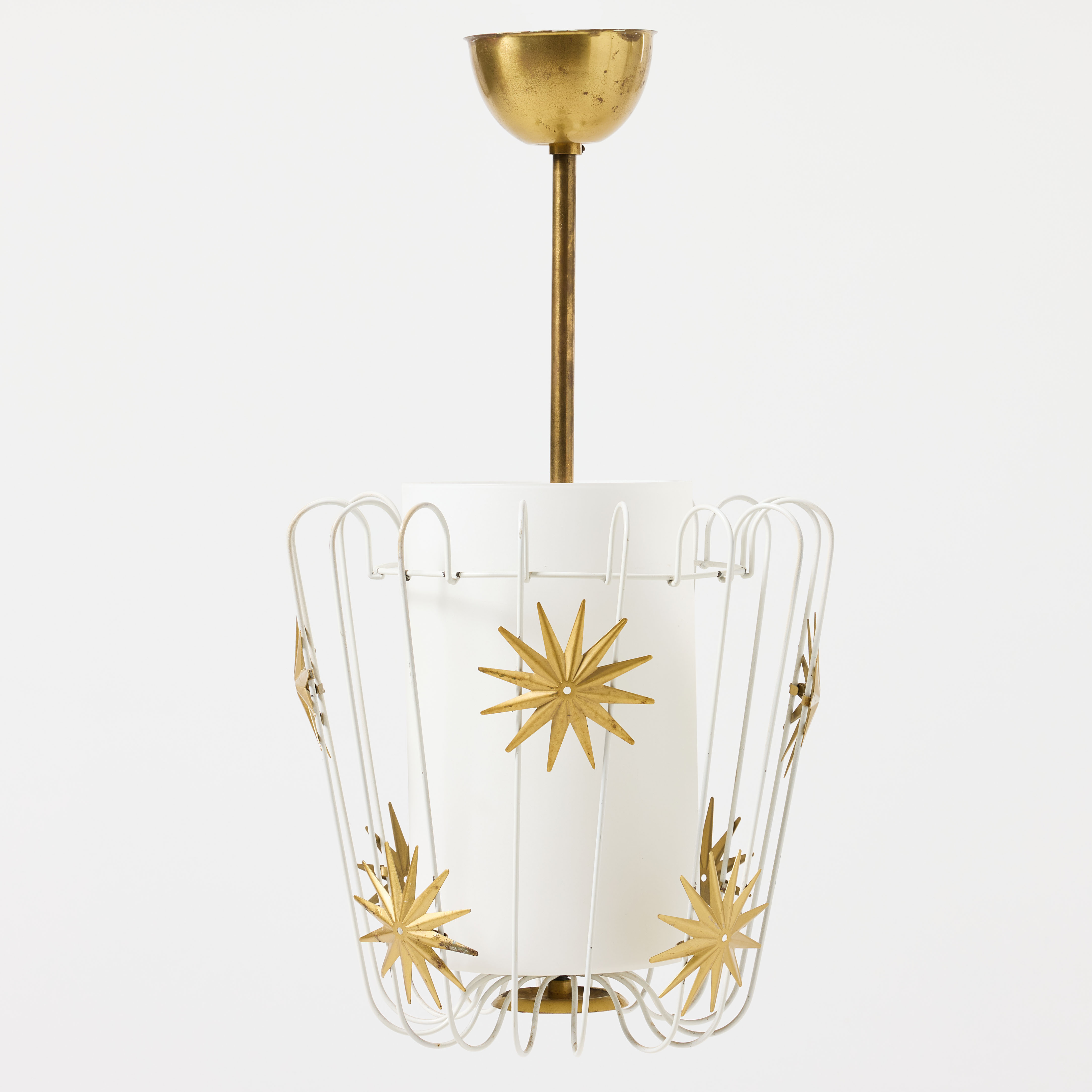 ELEKTRISKA AB CHR BERGH & CO (CEBE)/ASEA. Taklampa, Sverige 1940-tal, Swedish Modern, modell A 3445, glas och lackerad metall.