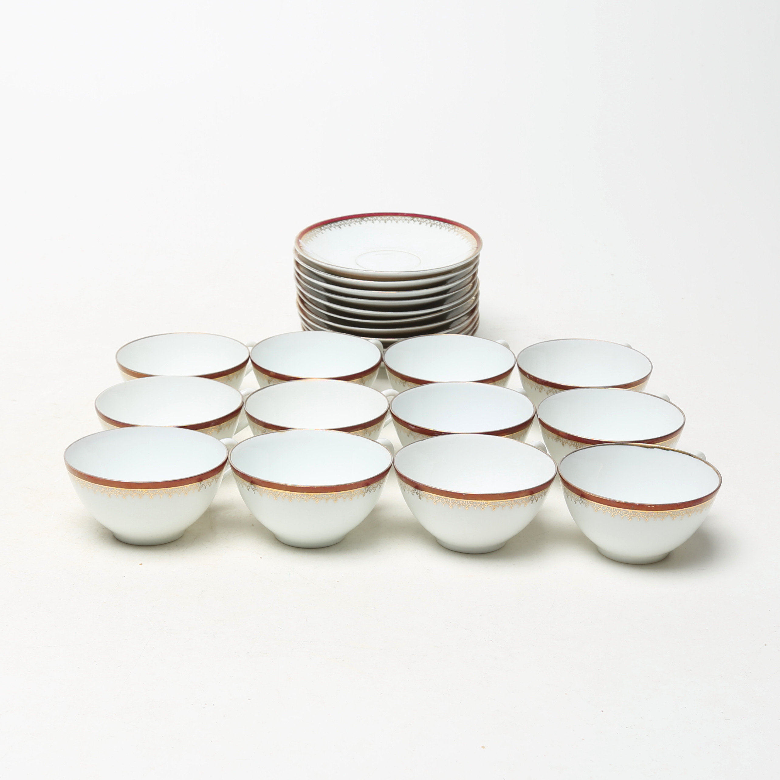 KAFFEKOPPAR, med fat, 11 st. extrakopp 1 st, porslin, Bavaria.