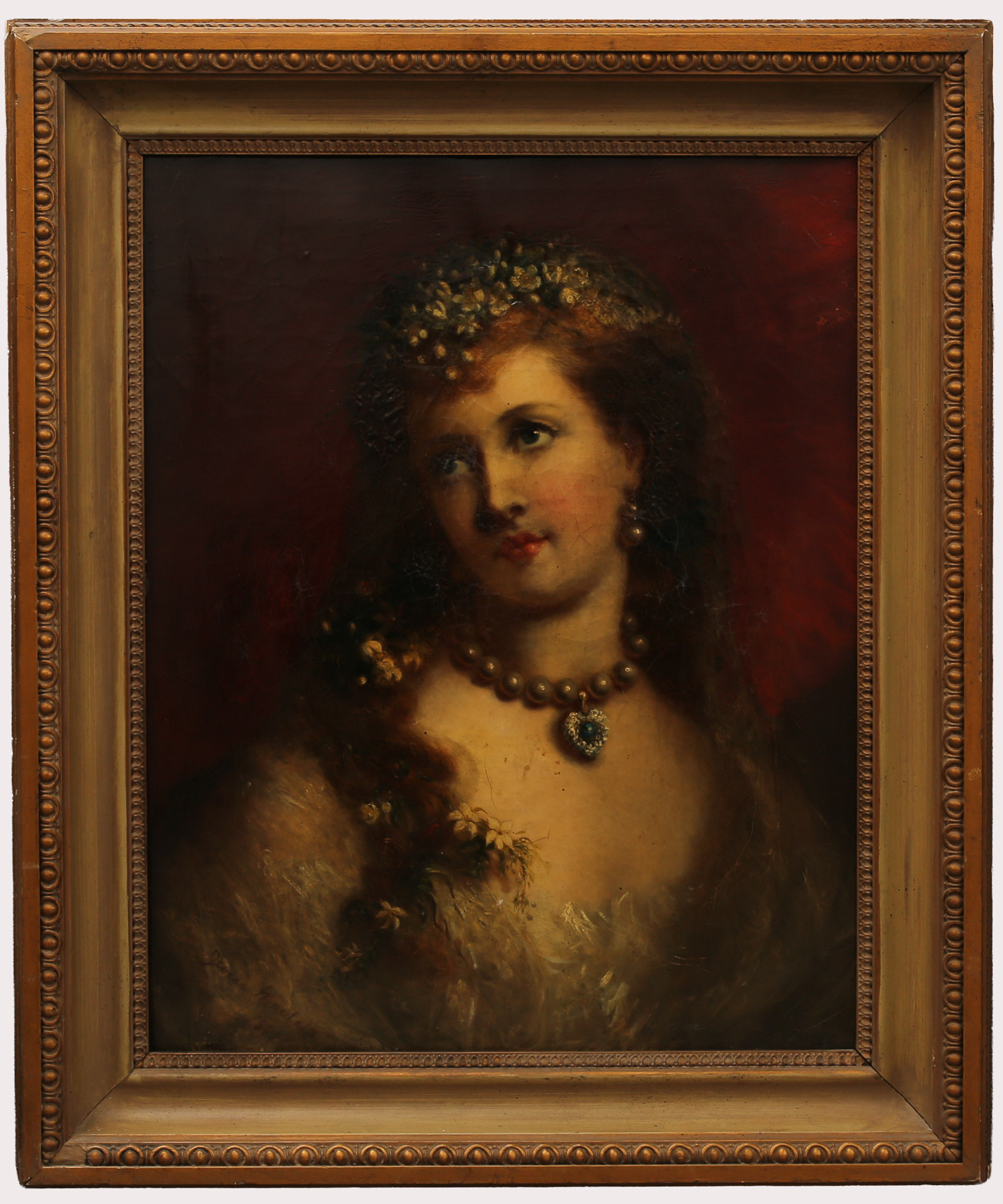 JESSIE MACLEOD 1845-1875. Olja på duk, kvinnoporträtt, signerad, daterad 1871.