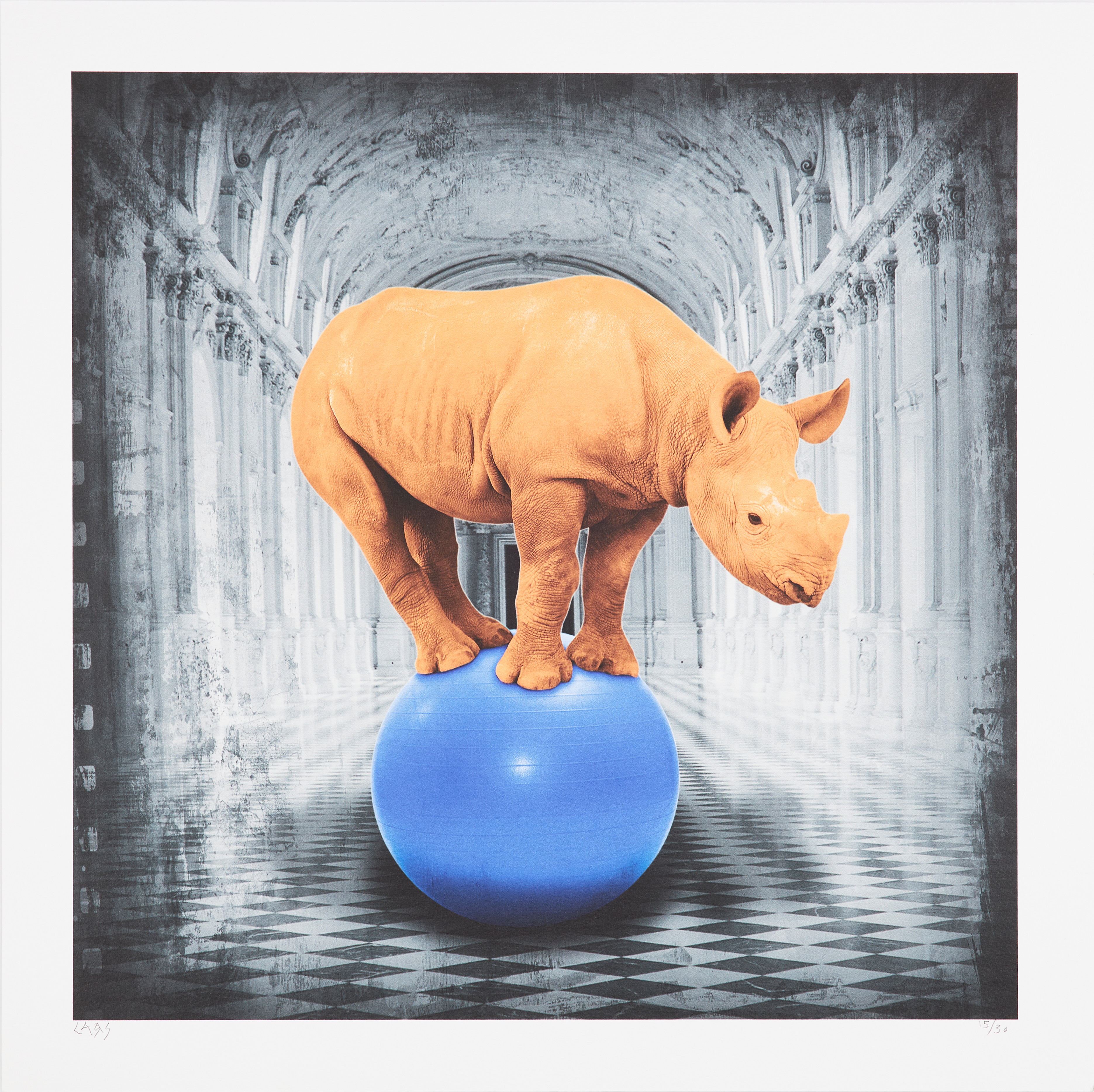 LARS TUNEBO. "Having a Ball", färgserigrafi, signerad samt numrerad 15/30.