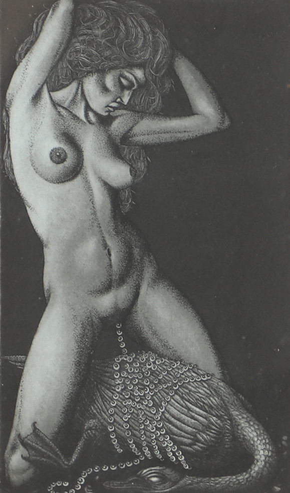 JÖRGEN BOBERG. Kvinnostudie, färgetsning, signerad J. Boberg.