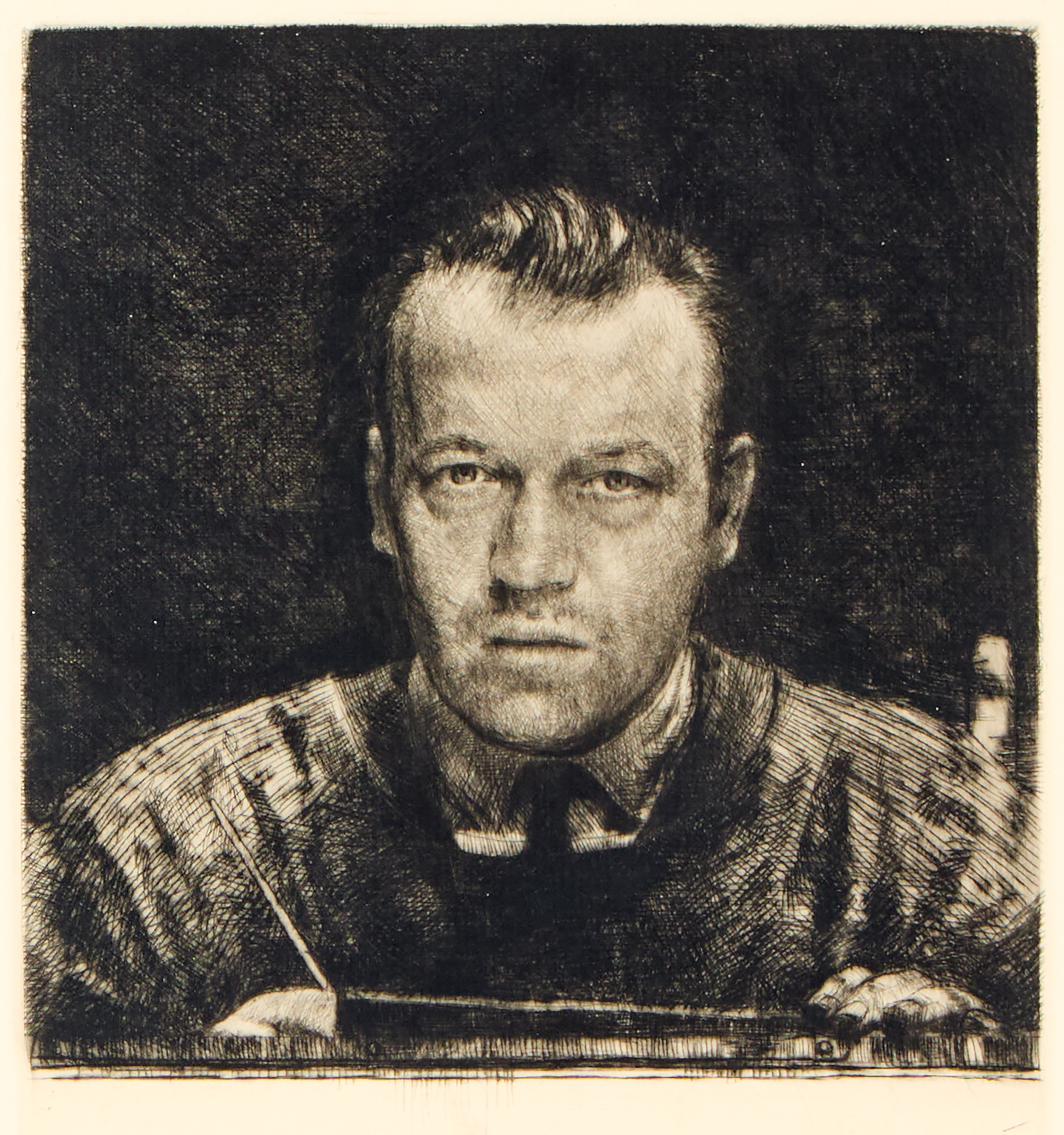 AXEL FRIDELL. "Självporträtt VII", II état, 1928.