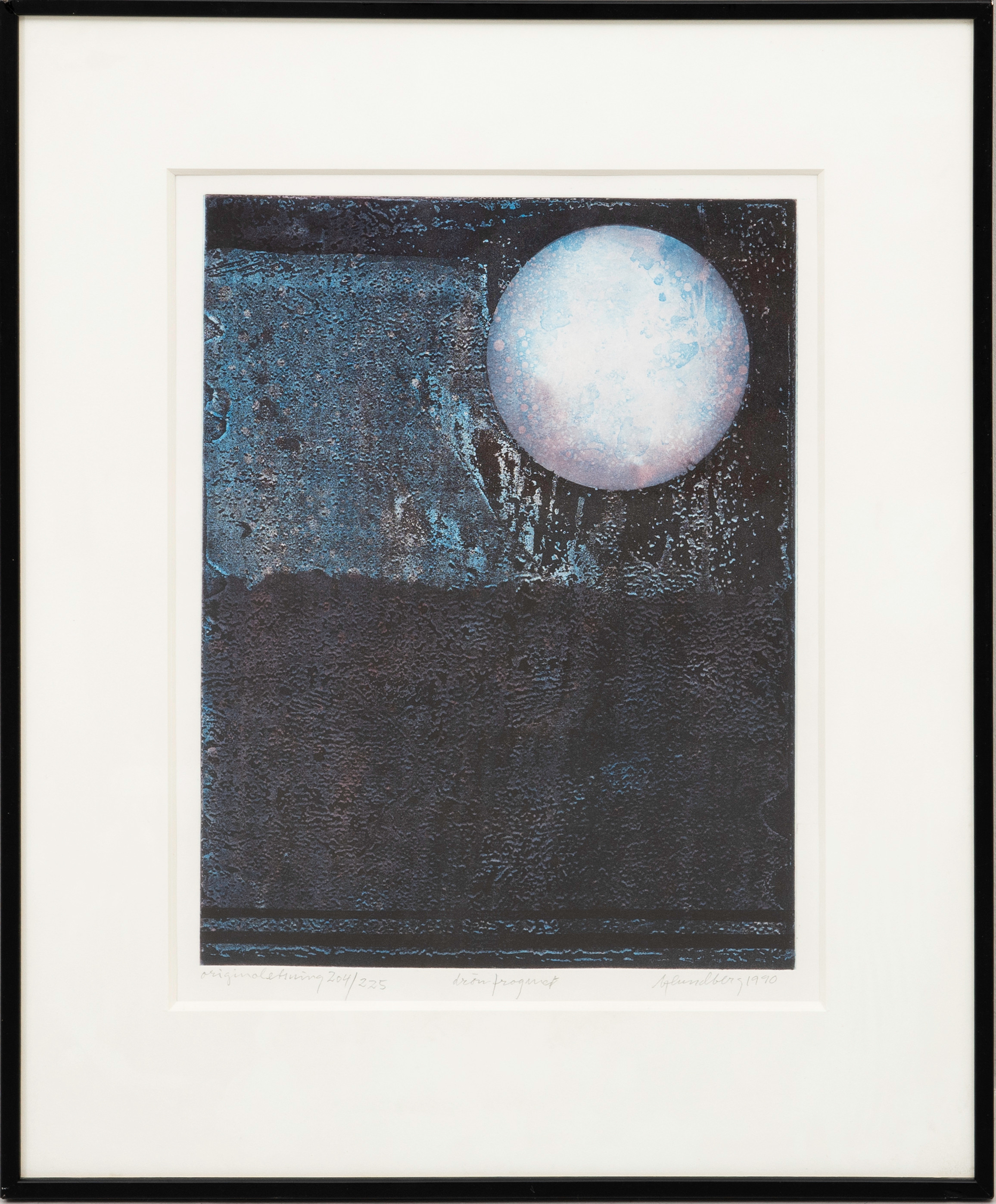 BERTIL LUNDBERG (1933–2003). "Drömfragment", färgetsning, signerad, B Lundberg, numrerad och daterad, 204/225, 1990.
