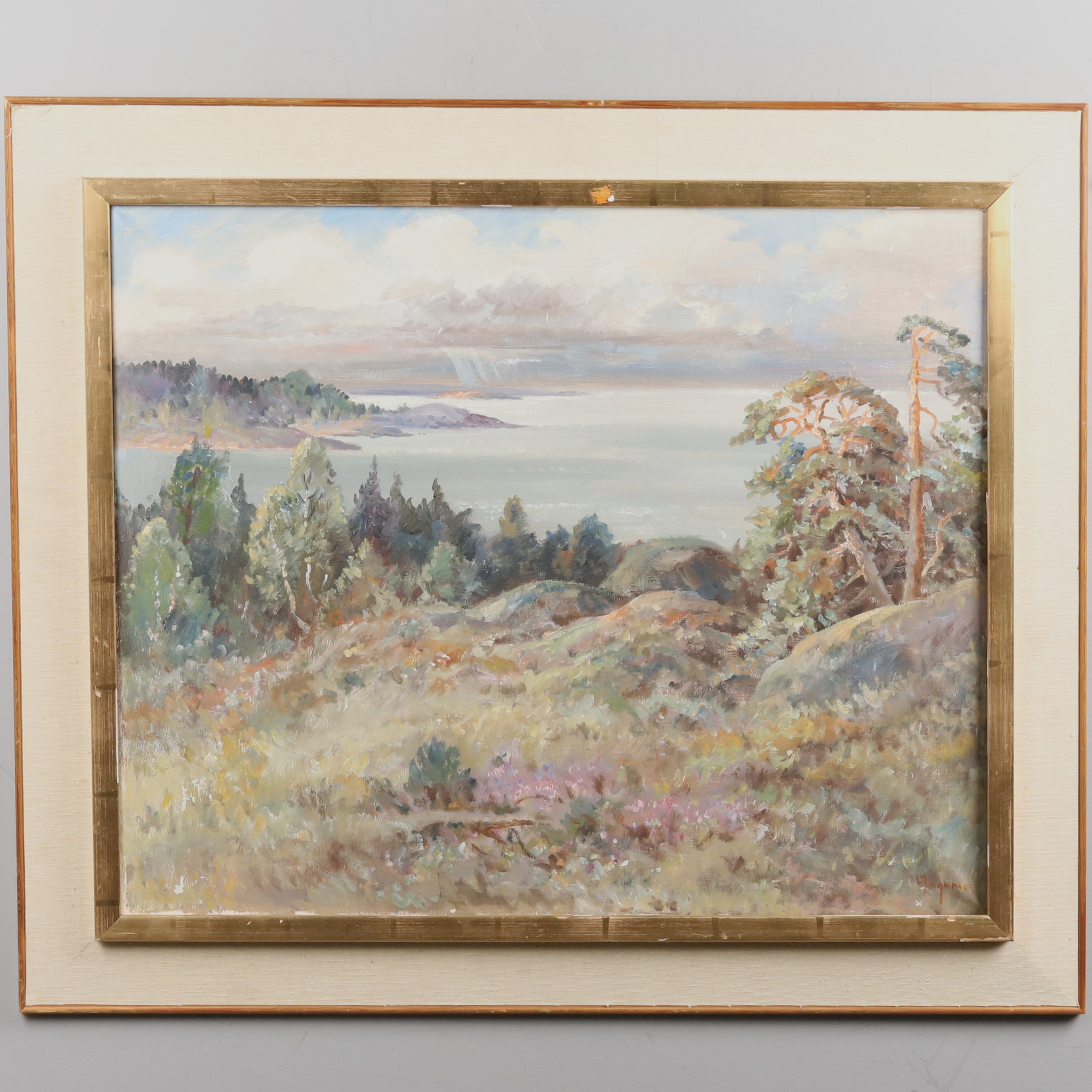 OKÄND KONSTNÄR, OLJA PÅ DUK, "Utsiktsplats", signerad.