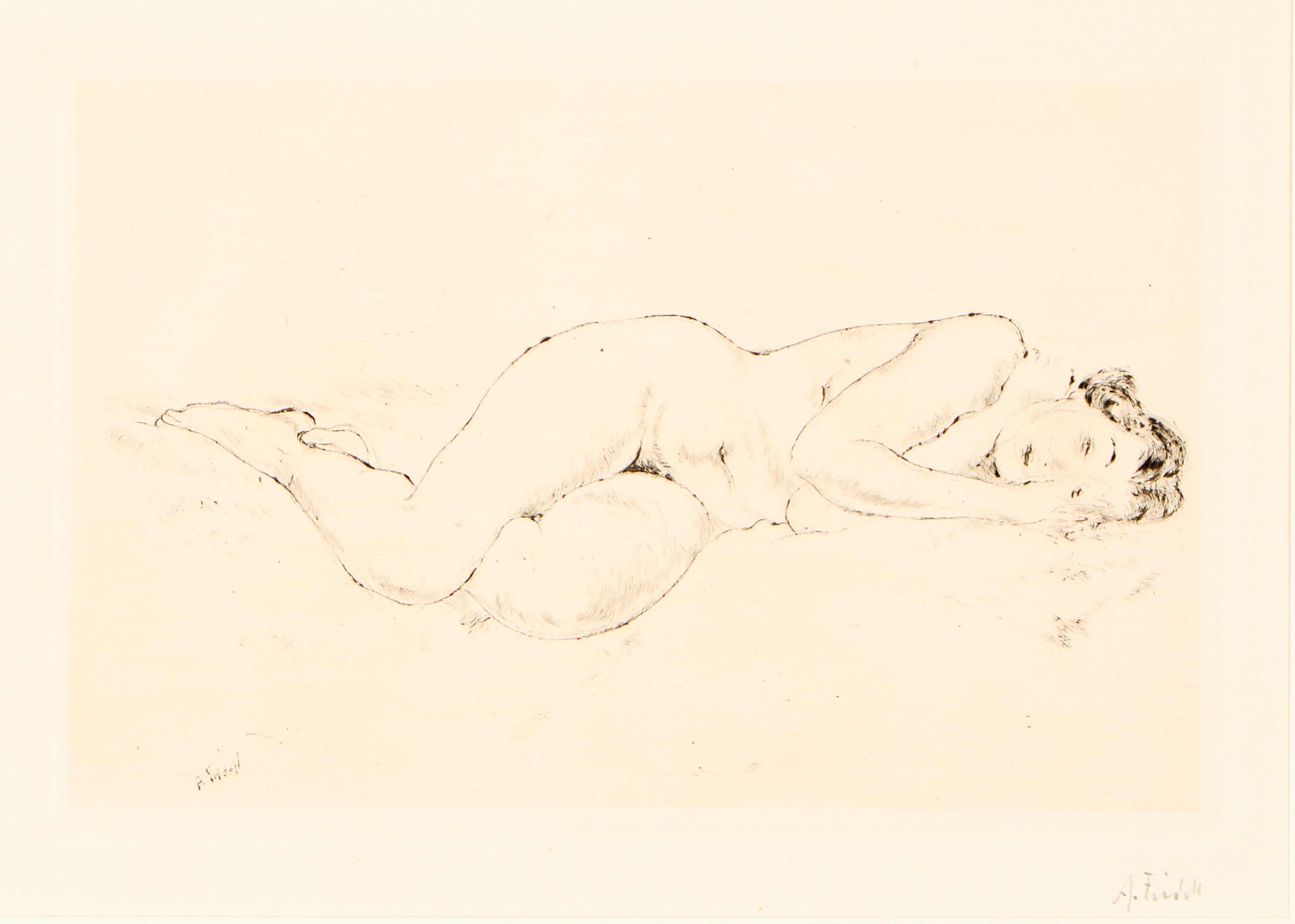 AXEL FRIDELL. "Liggande modell II", II état, Stockholm 1919.