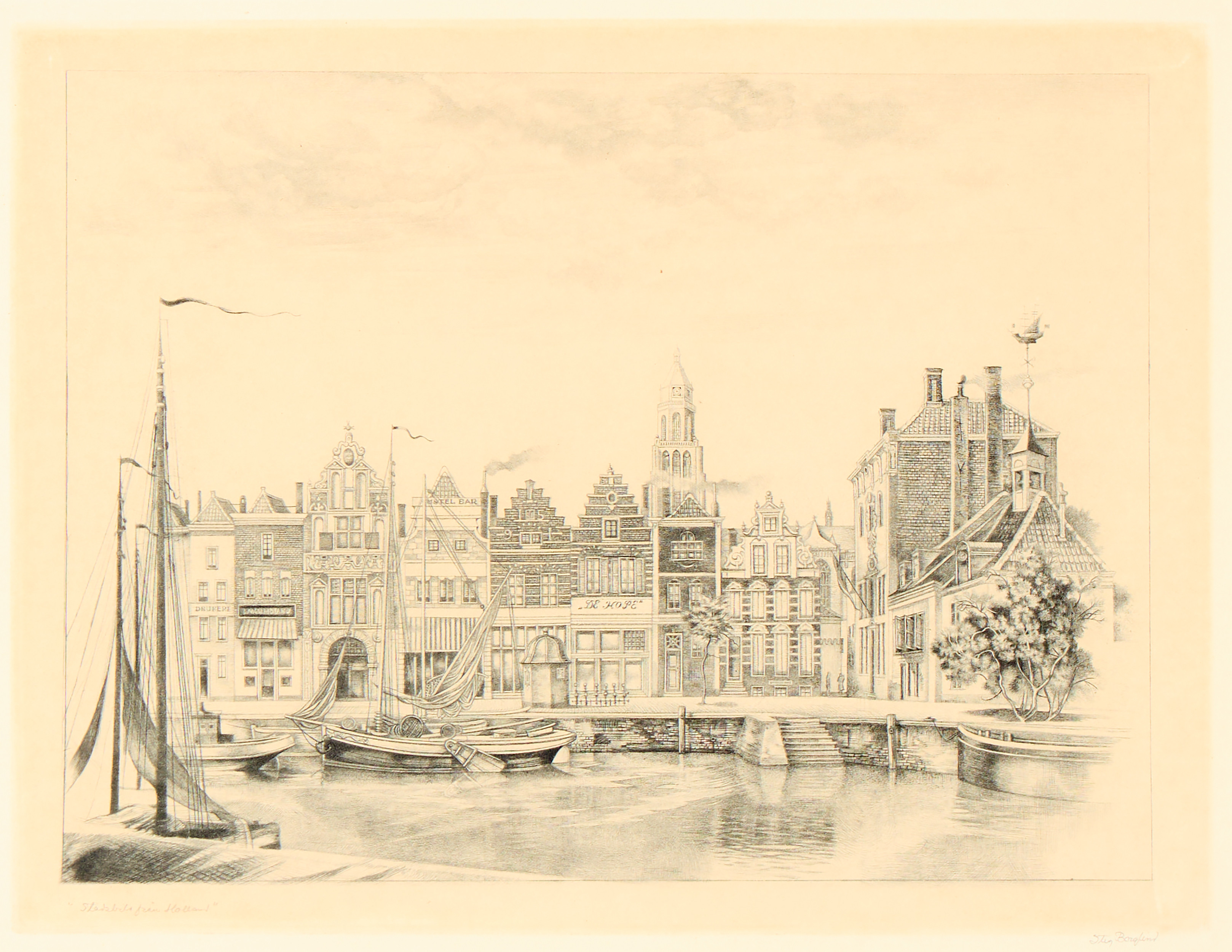 STIG BORGLIND. "Stadsbild från Holland", 1930-31.