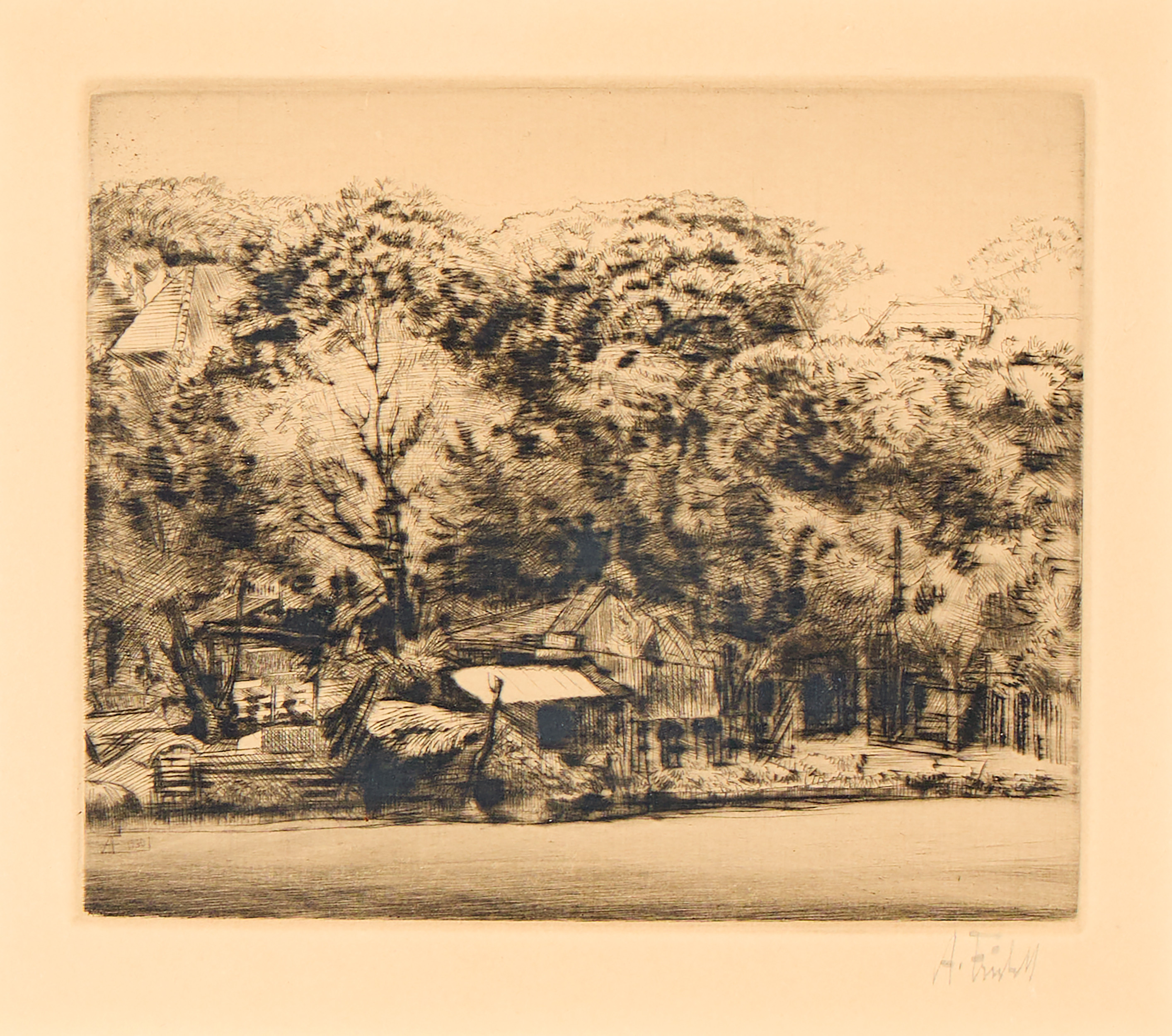 AXEL FRIDELL. "Skogsbryn I (Boschweg Monnikendam)", 1930.