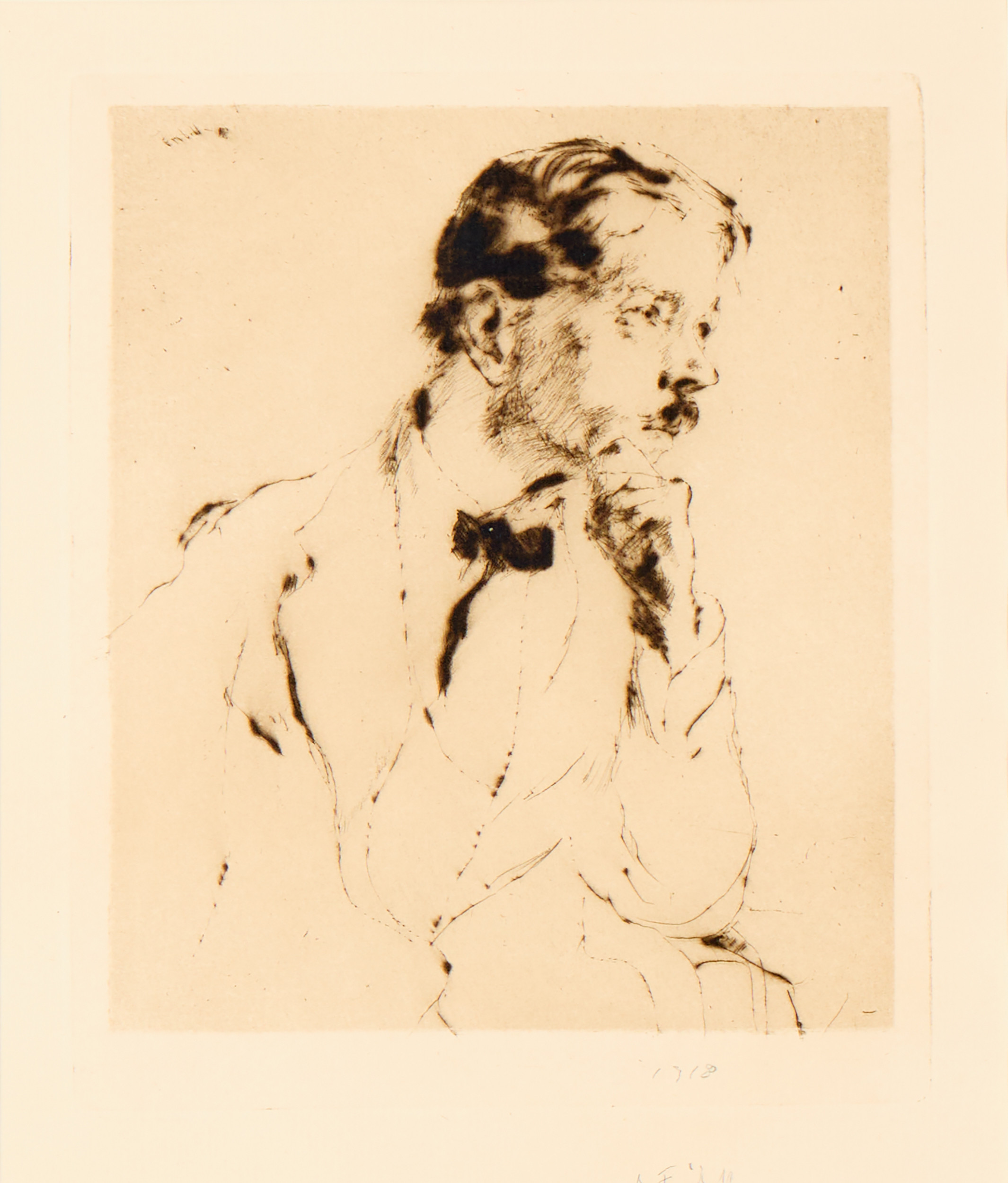 AXEL FRIDELL. "Konstnären Gunnar Ruda I (Ung man)", II état, Stockholm 1918.