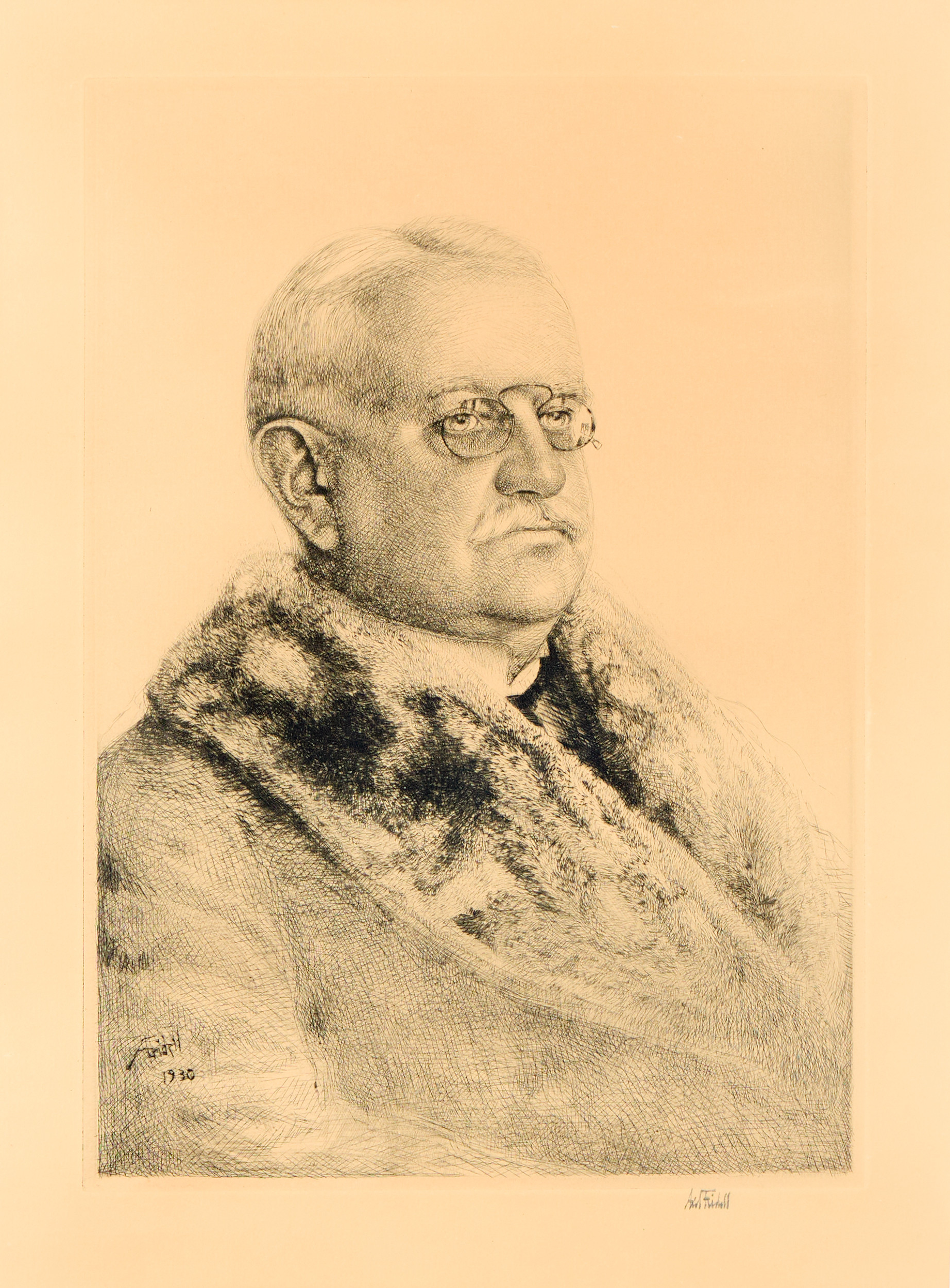 AXEL FRIDELL. "Justitierådet Johannes Hellner", II état, Stockholm 1930.
