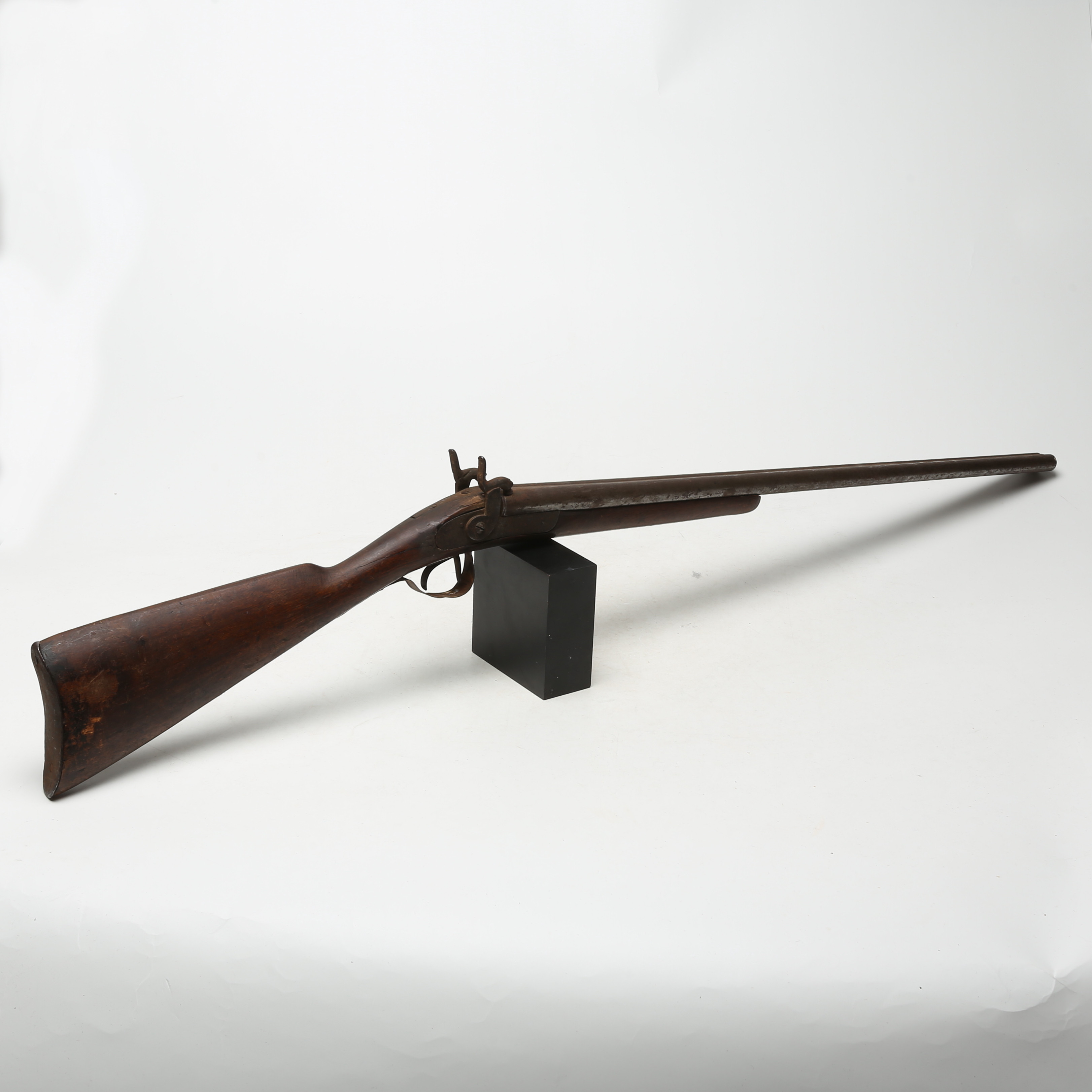 GEVÄR, dubbelpipigt, slaglås, 1800-tal.