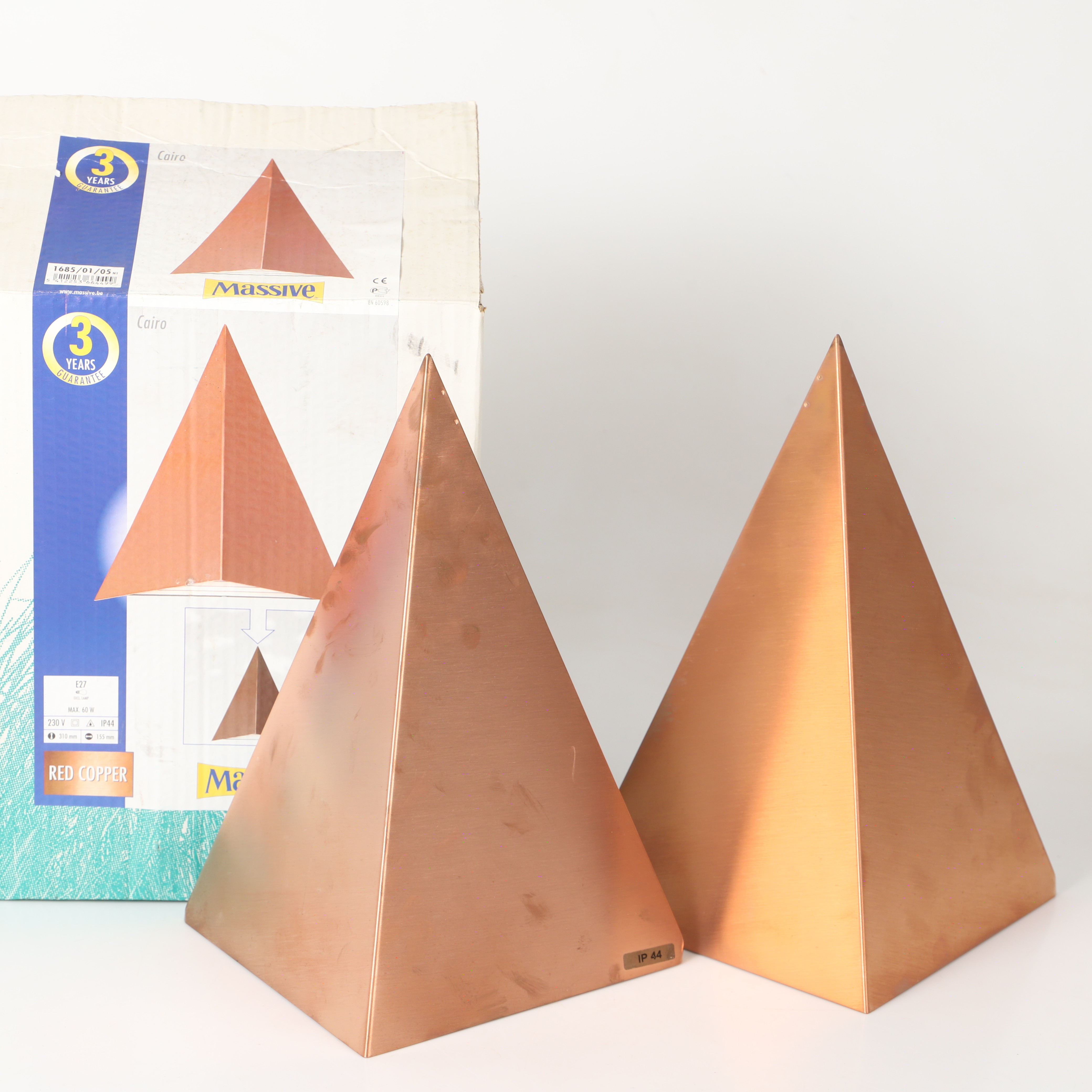 UTOMHUSBELYSNING, 1 par, "Cairo", koppar, Massive, 1900-talets andra hälft.