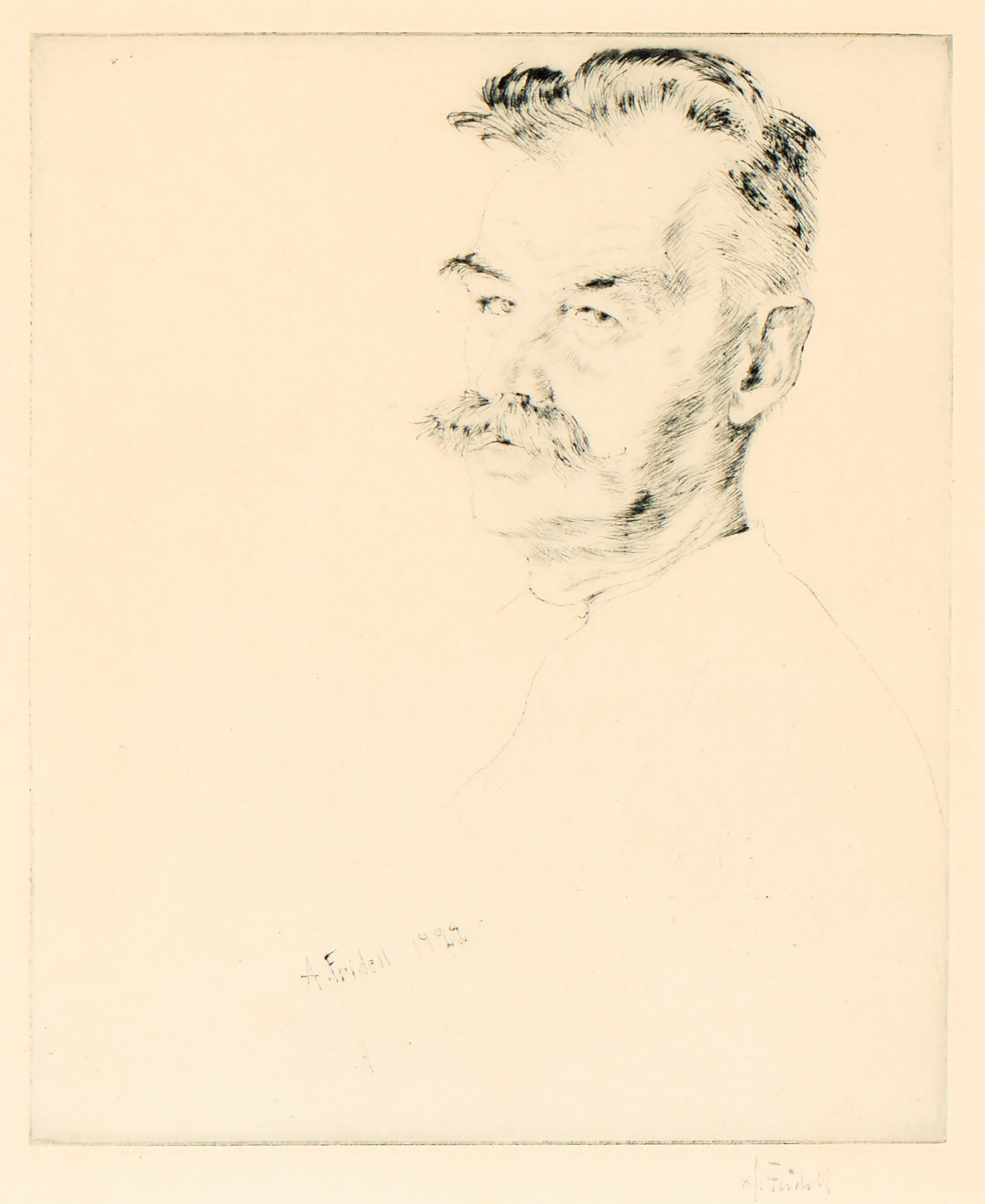 AXEL FRIDELL. "Gruvarbetare från Falu gruva (Morbror I)", 1922.