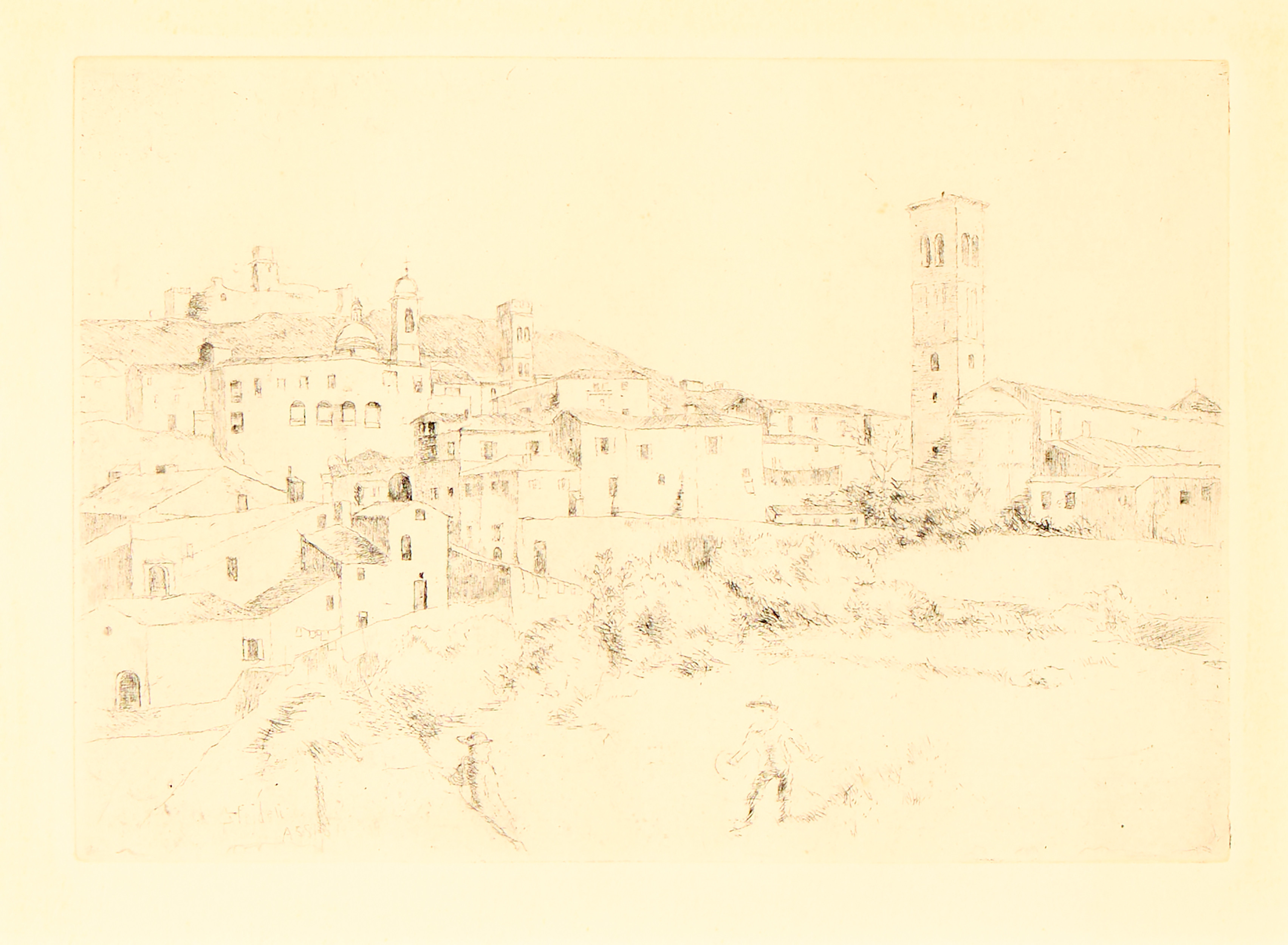 AXEL FRIDELL. "Utsikt från Assisi I", Assisi 1921.