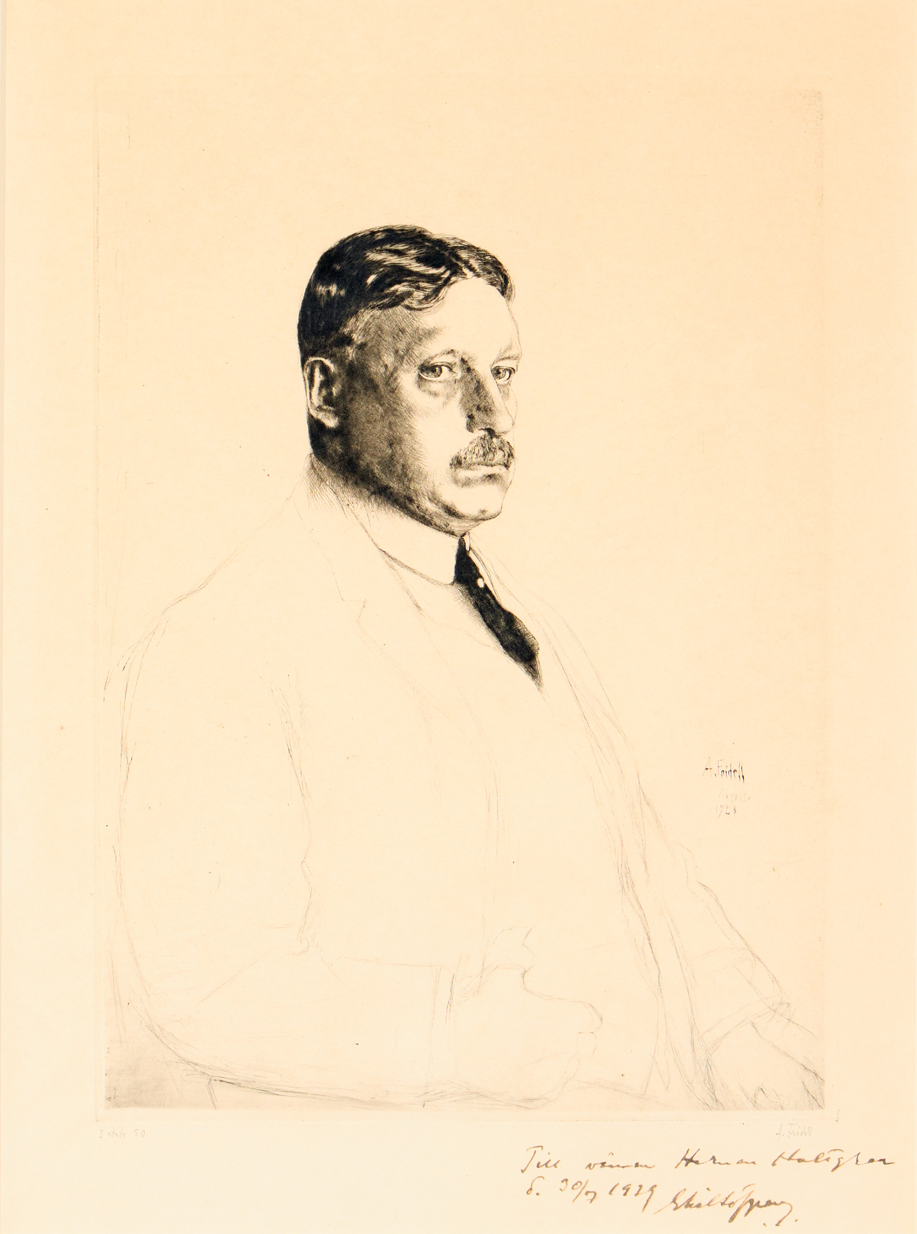 AXEL FRIDELL. "Eliel Löfgren", III état, Stockholm 1928.