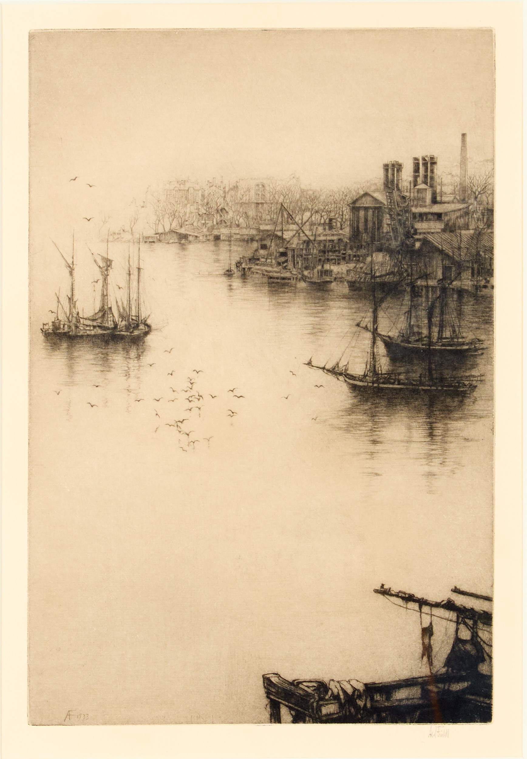 AXEL FRIDELL. "Bergsund", II état, Stockholm 1933.