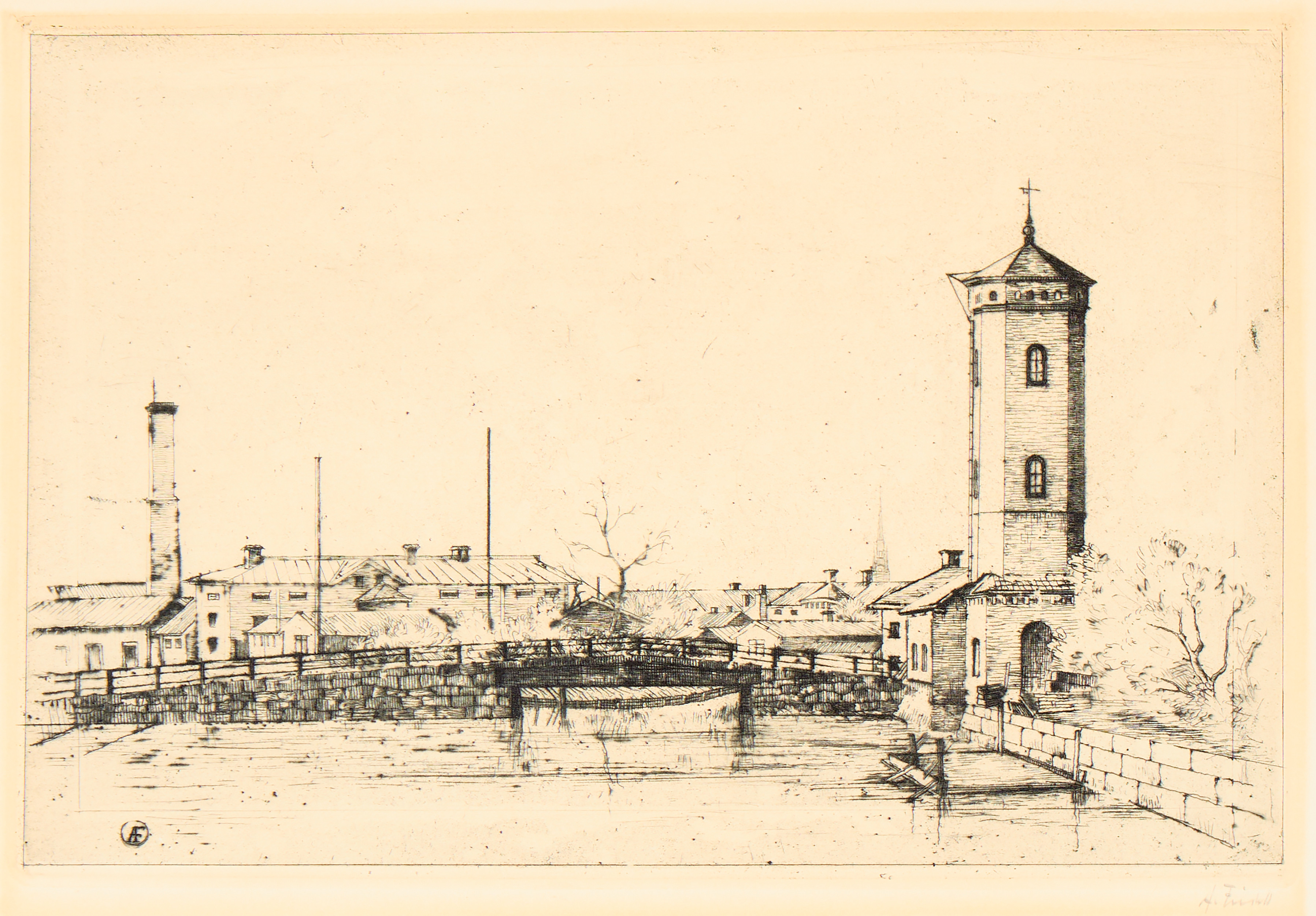 AXEL FRIDELL. "Från Fisktorget i Falun (Faluån I)", Falun 1924.