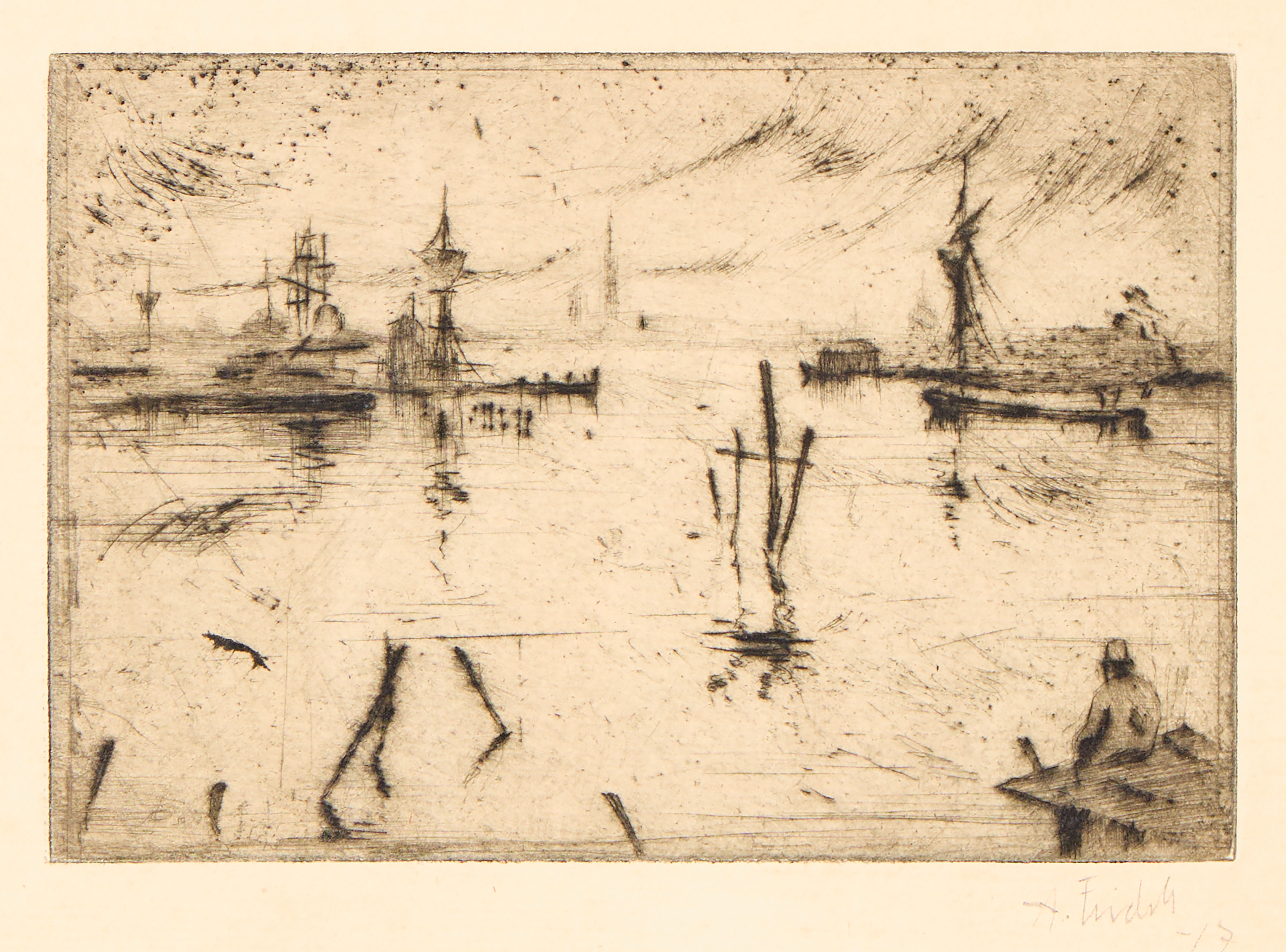 AXEL FRIDELL. "Långholmskanalen II", Stockholm 1917.