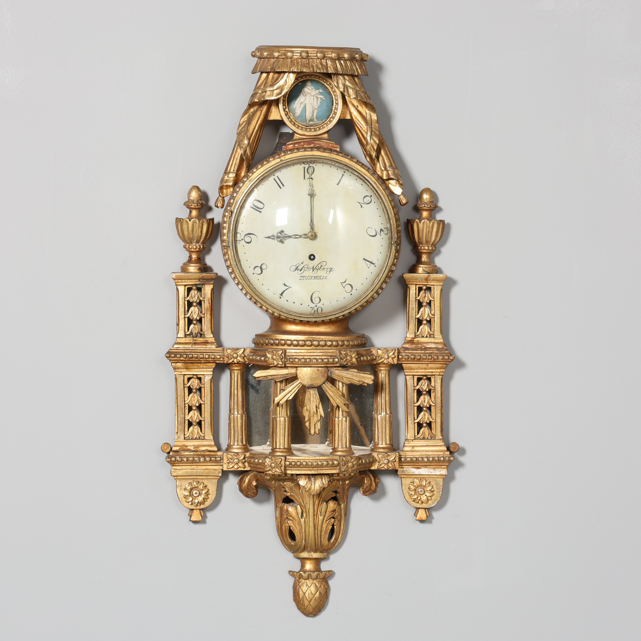 VÄGGPENDYL, gustaviansk, Johan Nyberg, Stockholm.