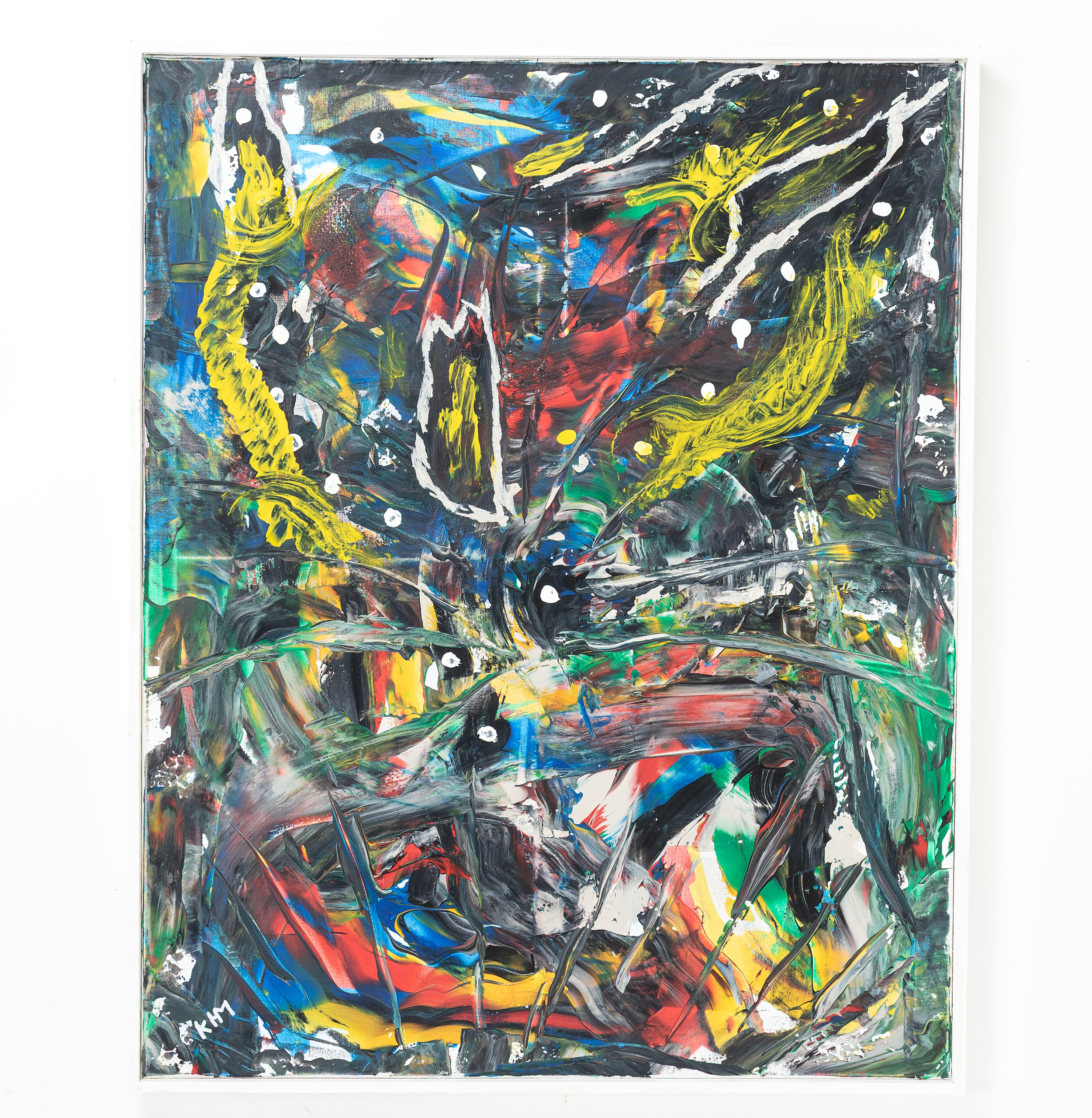 KARL HÅKAN MUKKA, blandteknik" explotion i midnatsolsnatt " signerad.