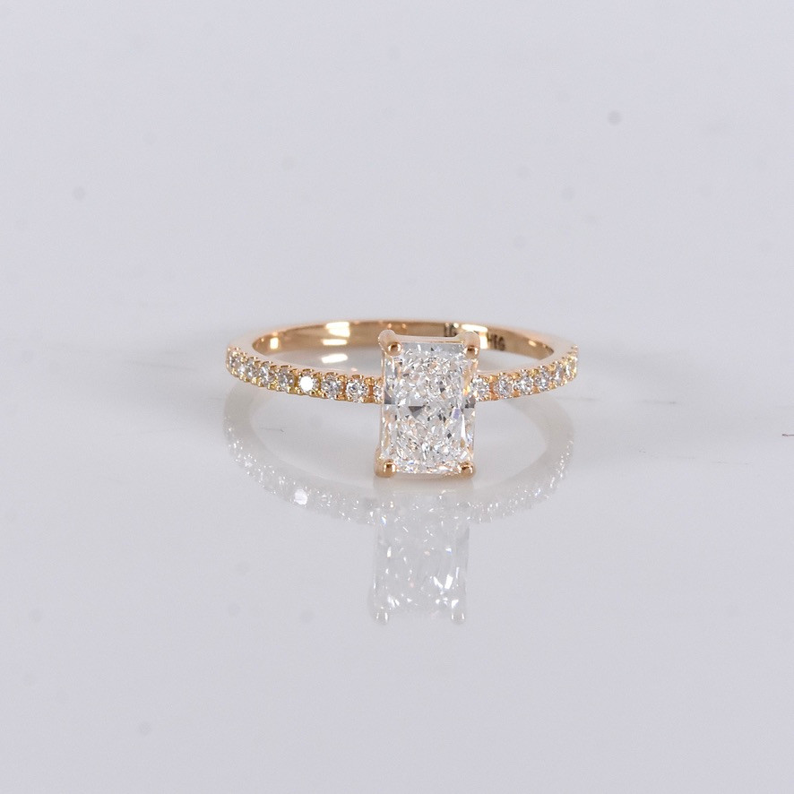 DIAMANTRING, 1,21ct, 18K IGI Cert Labgrown.