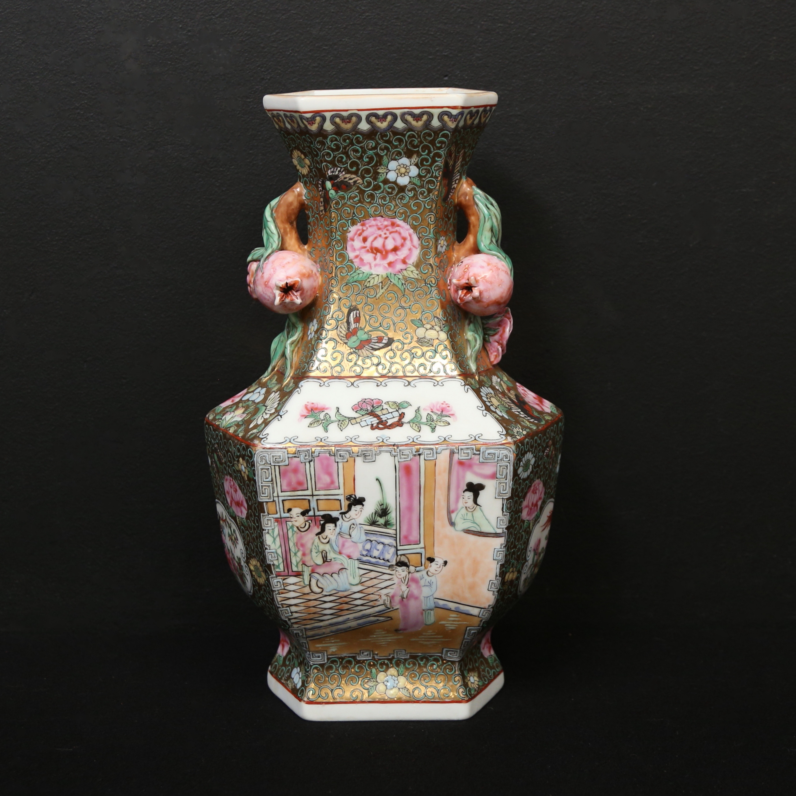 VAS, porslin, Kanton-stil, Kina, 1900 tal.