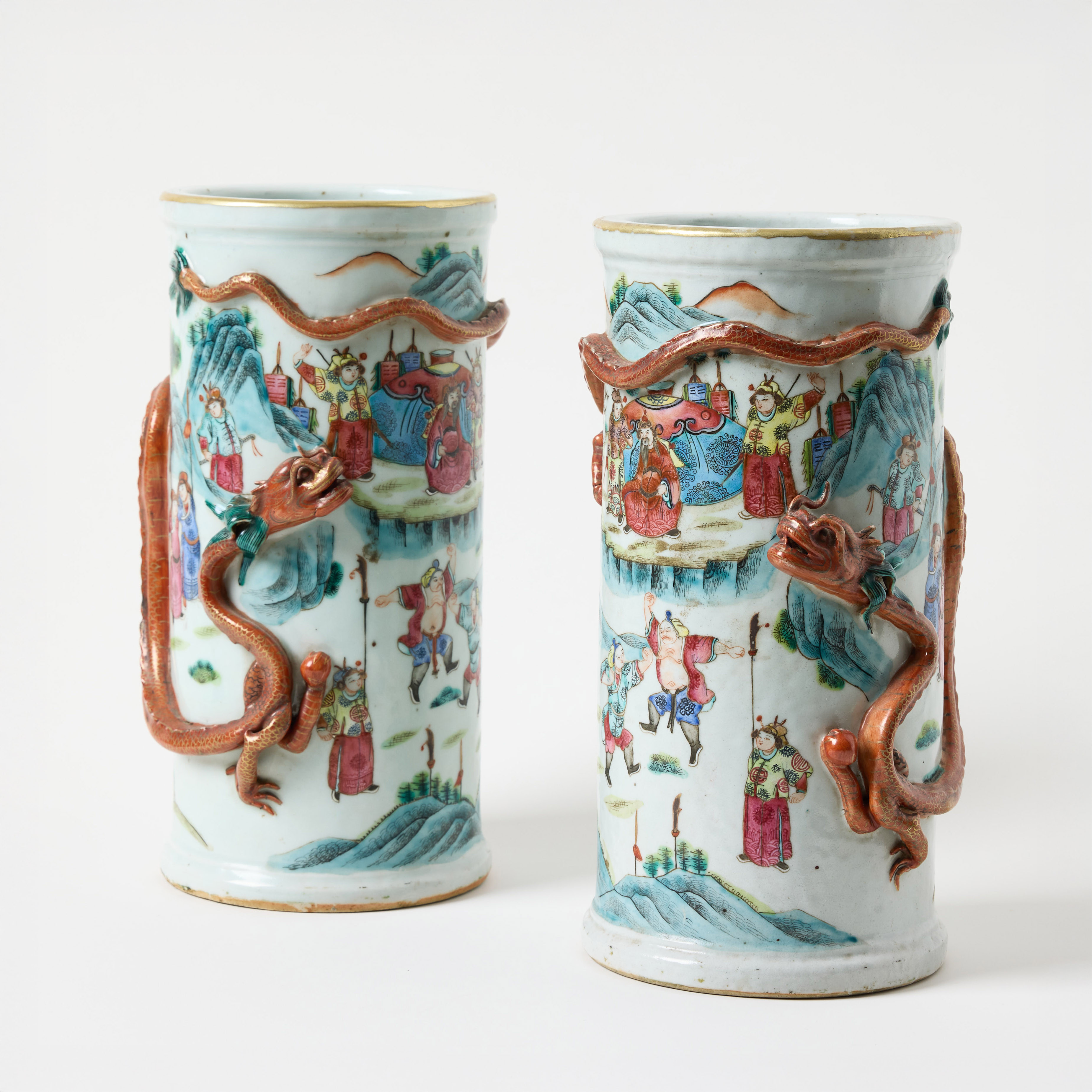 A Pair of Chinese Brush Vases.