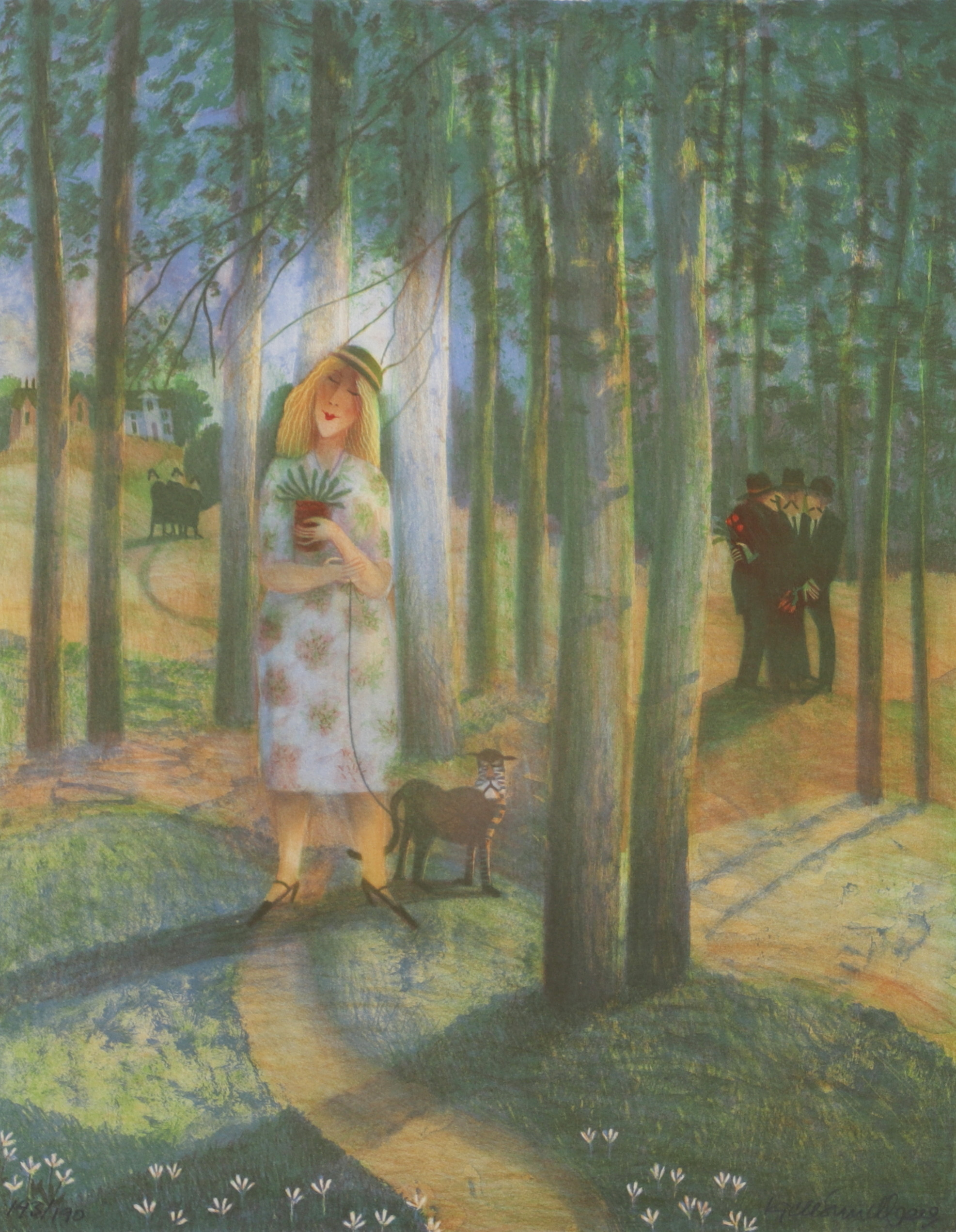 KJELL SUNDBERG. "När skönheten kom till byn", litografi, signerad och numrerad 143/190.