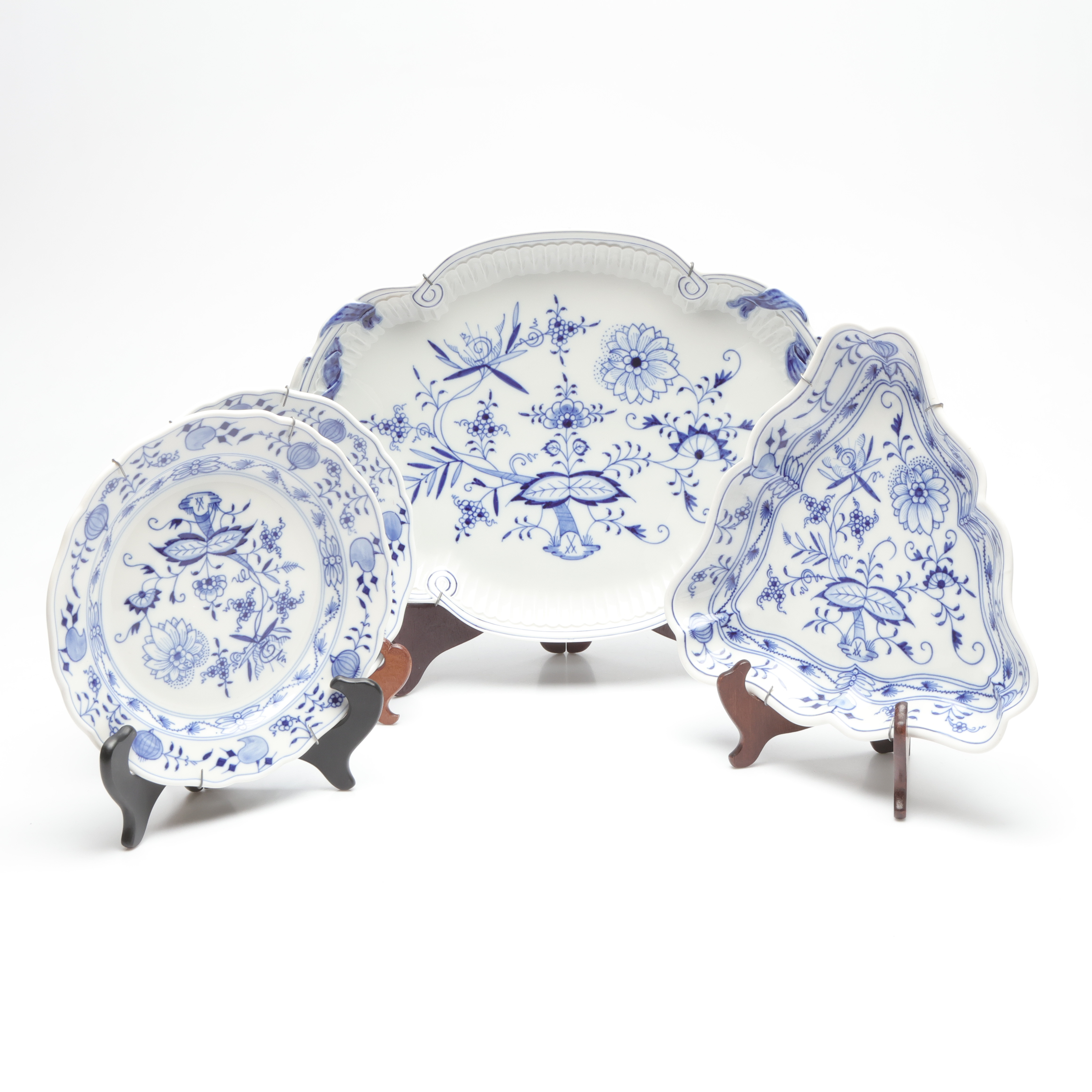 SERVISDELAR, 4st, "Lökmönstret", porslin, meissen, Tyskland, 1900-tal.