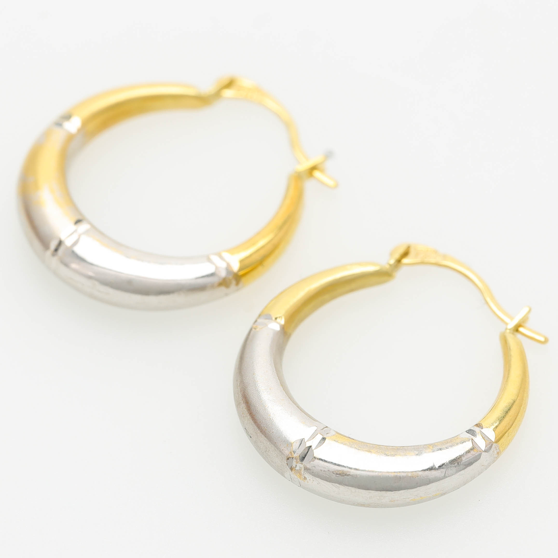 ÖRHÄNGEN, 18 k tvåfärgat guld, creoler.