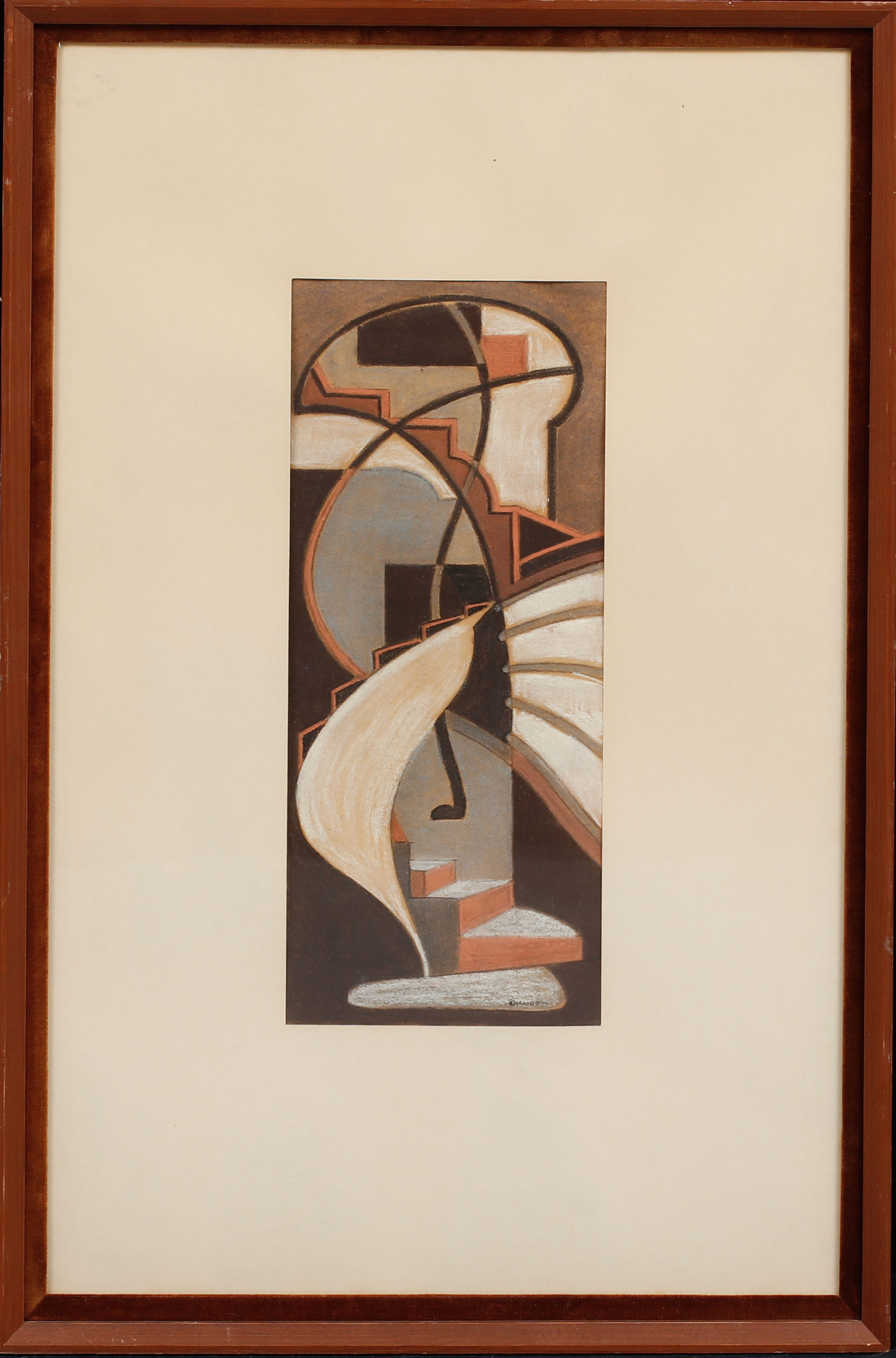 UNO DEWOON. "Krogtrappan La Breviere" krita, signerad.