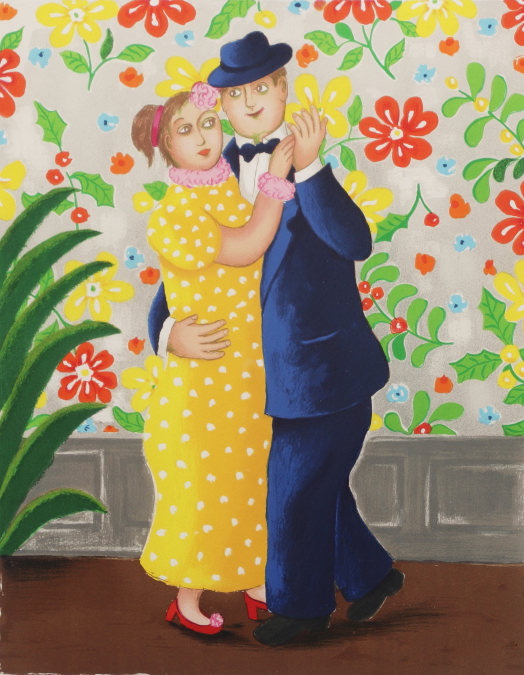 LENNART JIRLOW. Dansande par, färglitografi, signerad och numrerad 105/300.