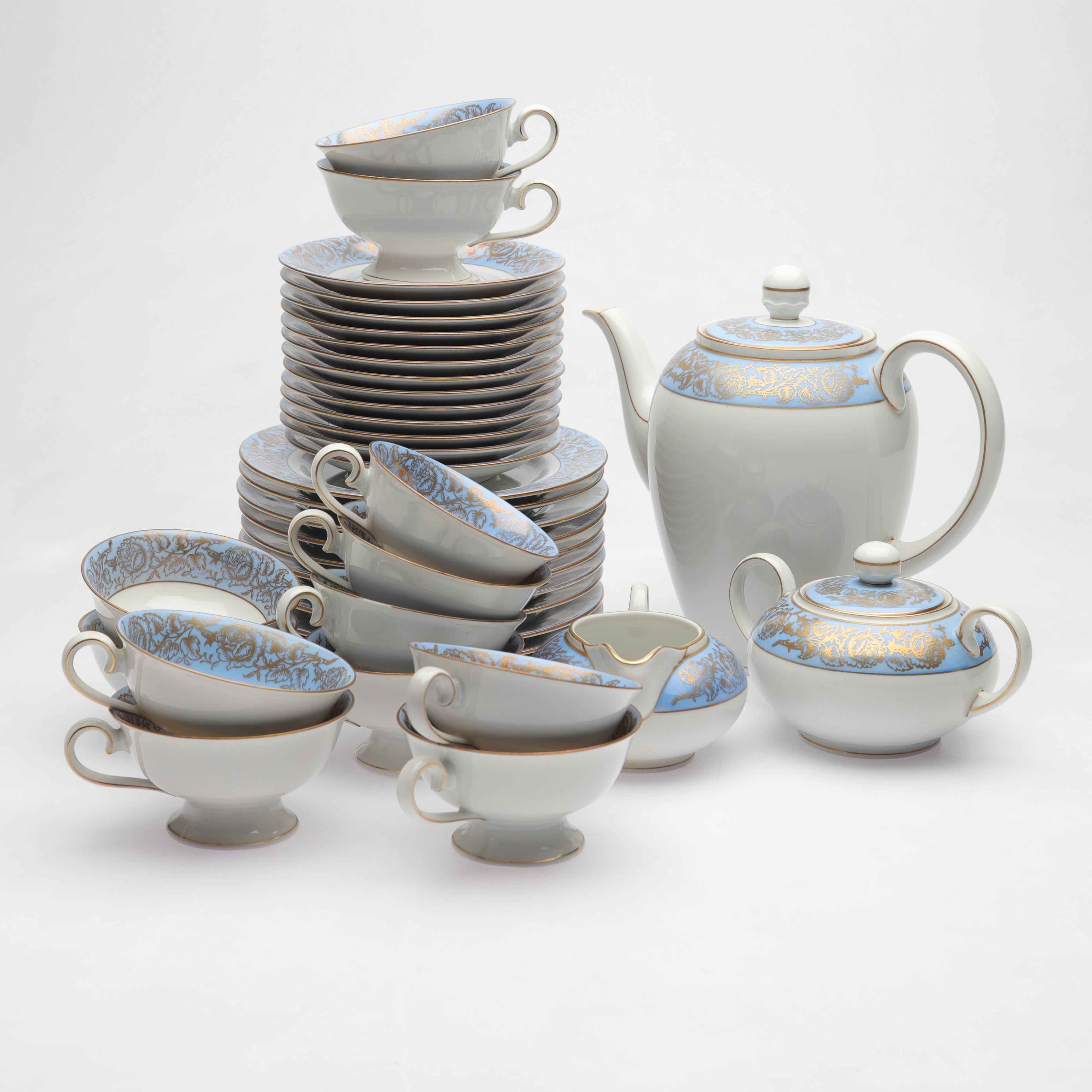 TESERVIS, ca 39 delar, porslin, blomsterdekor, Eschenbach Bavaria, Tyskland, 1900-tal.