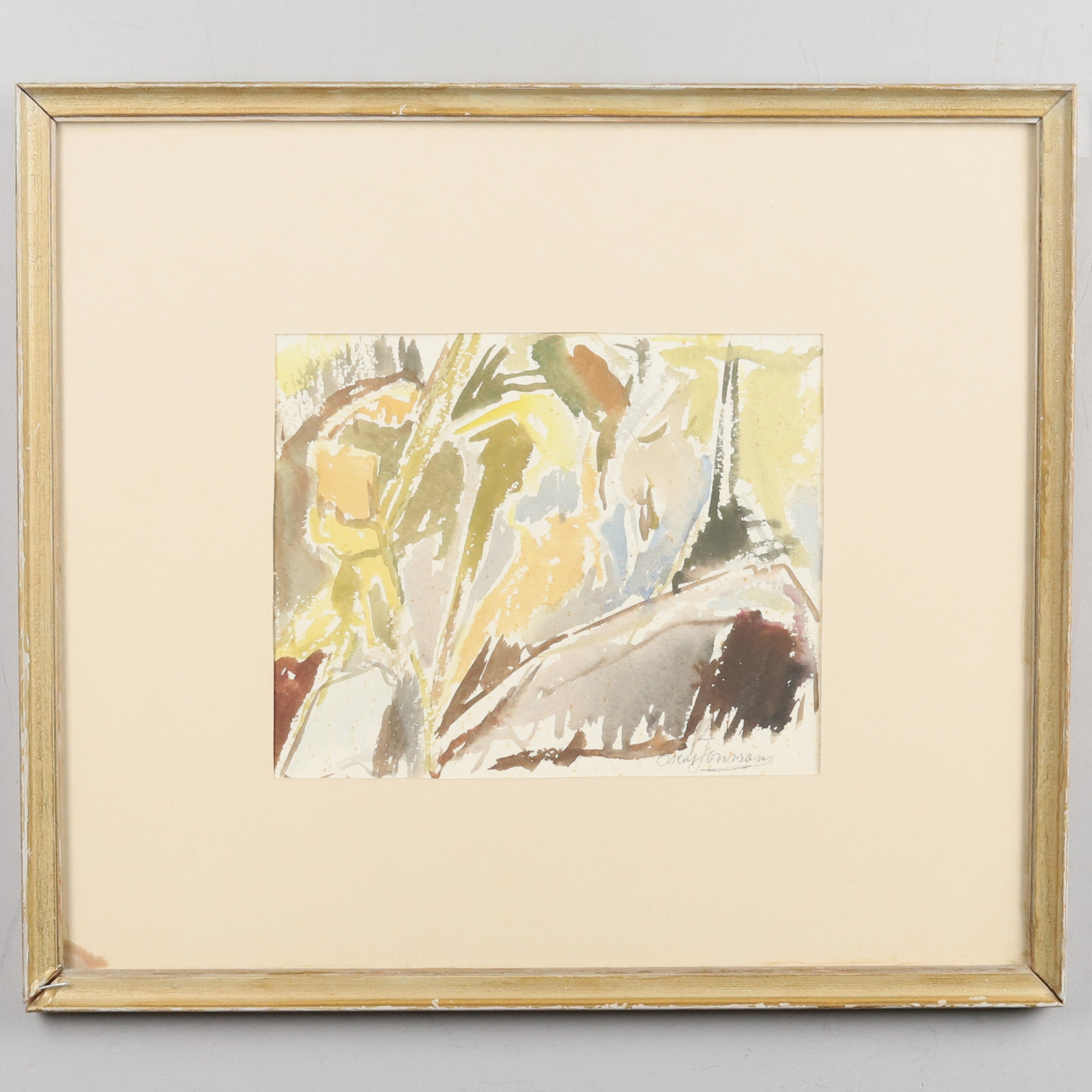 OSCAR JONSSON. Akvarell, signerad, 1900 talet.