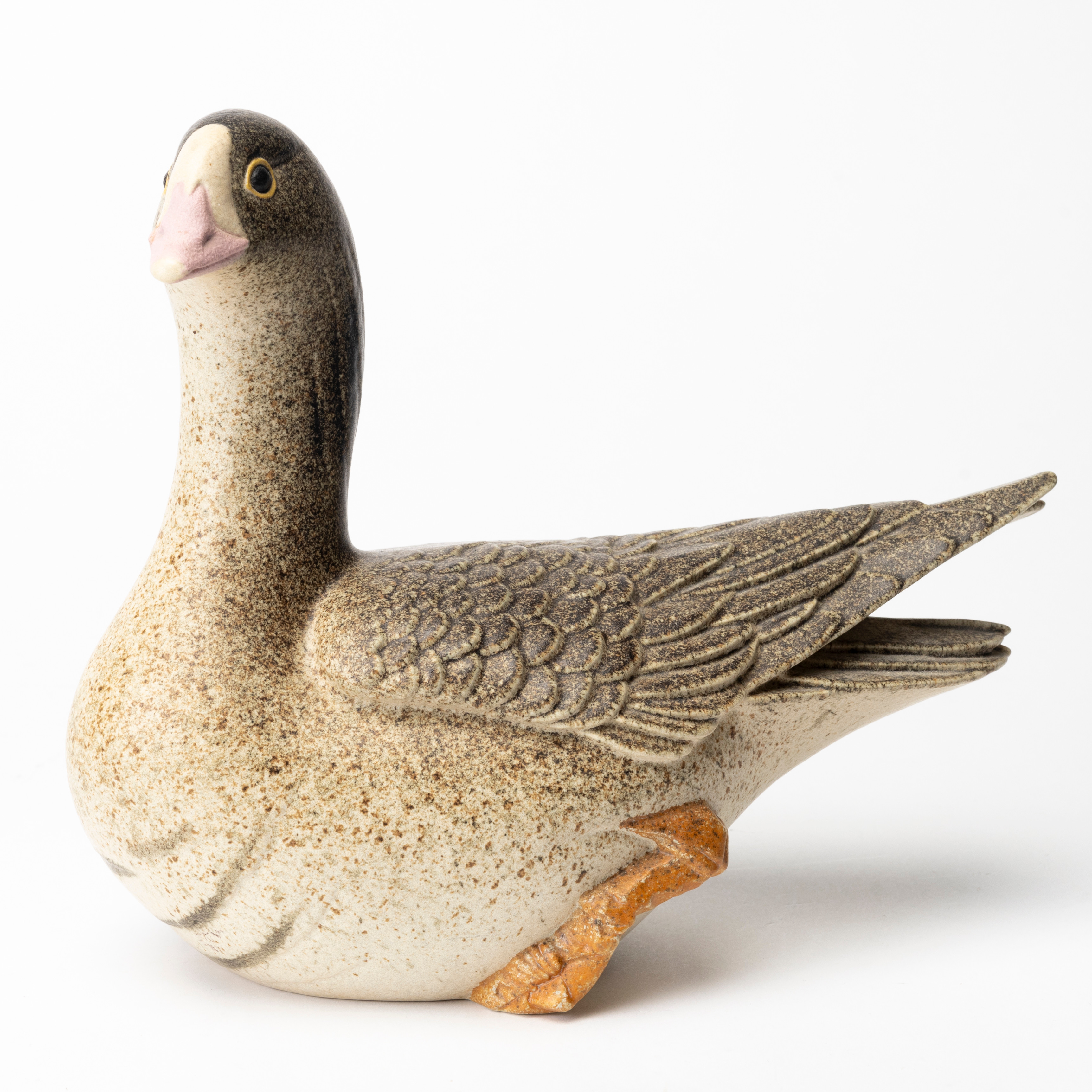 PAUL HOFF. Figurin, stengods, "Fjällgås", tillverkad för NK till förmån för WWF, Gustavsberg, i begränsad upplaga om 1000, numrerad 429.