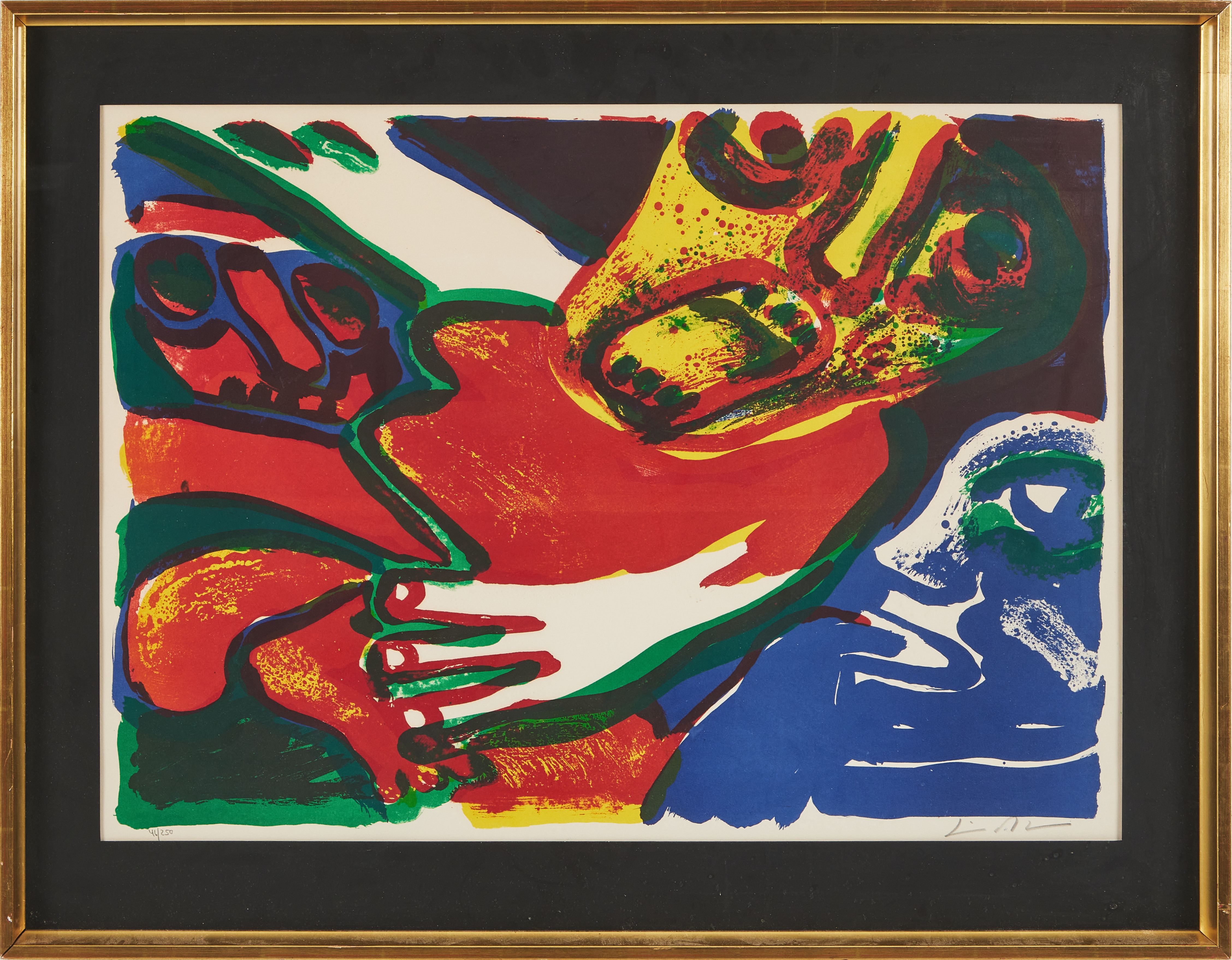 BENGT  LINDSTRÖM. Figurkomposition, färglitografi, signerad och numrerad 46/250.