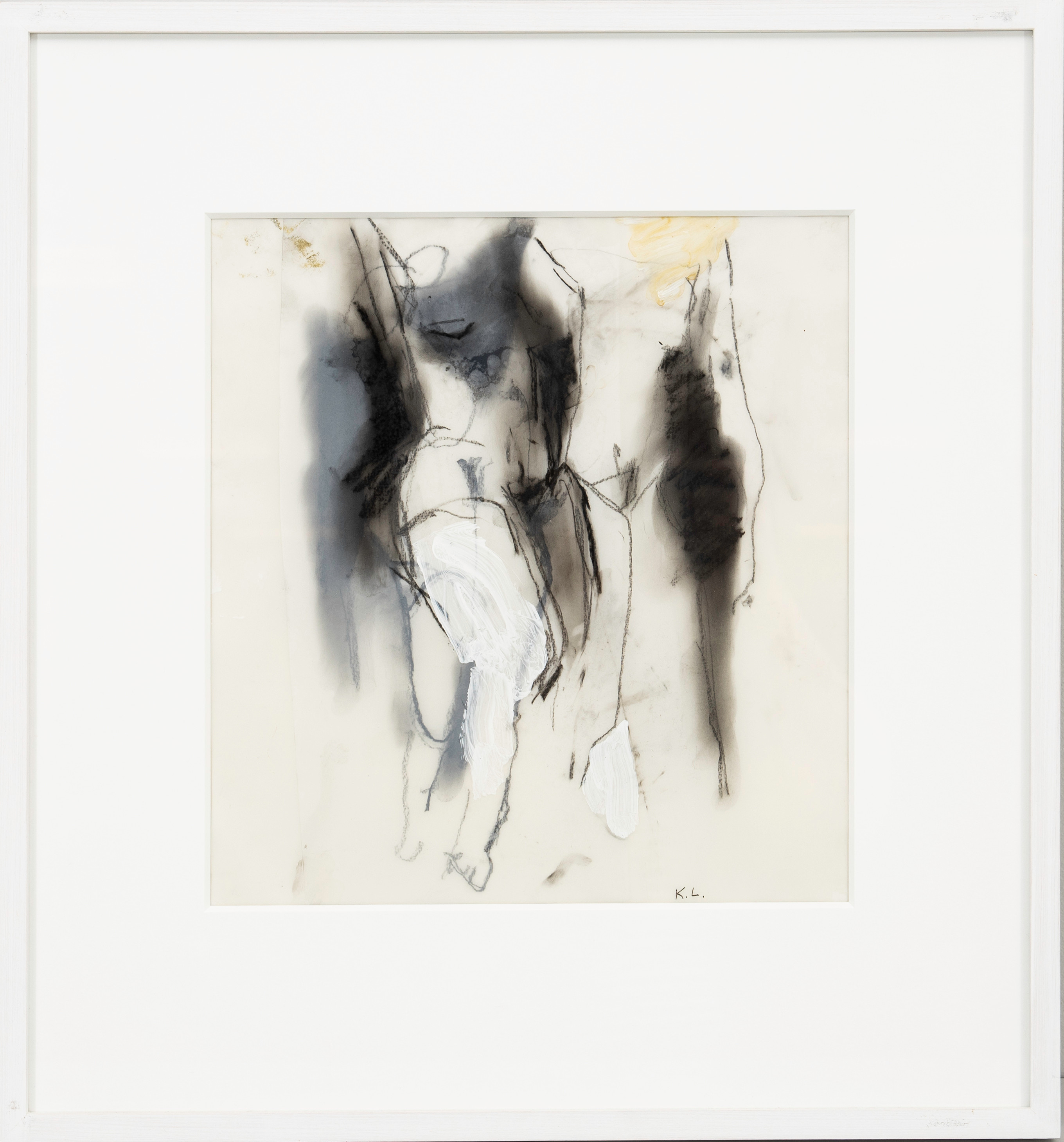 KATARINA LOELV  (1958-). Silhuetter, blandteknik på syrafri ritfilm, monogramsignerad, KL.