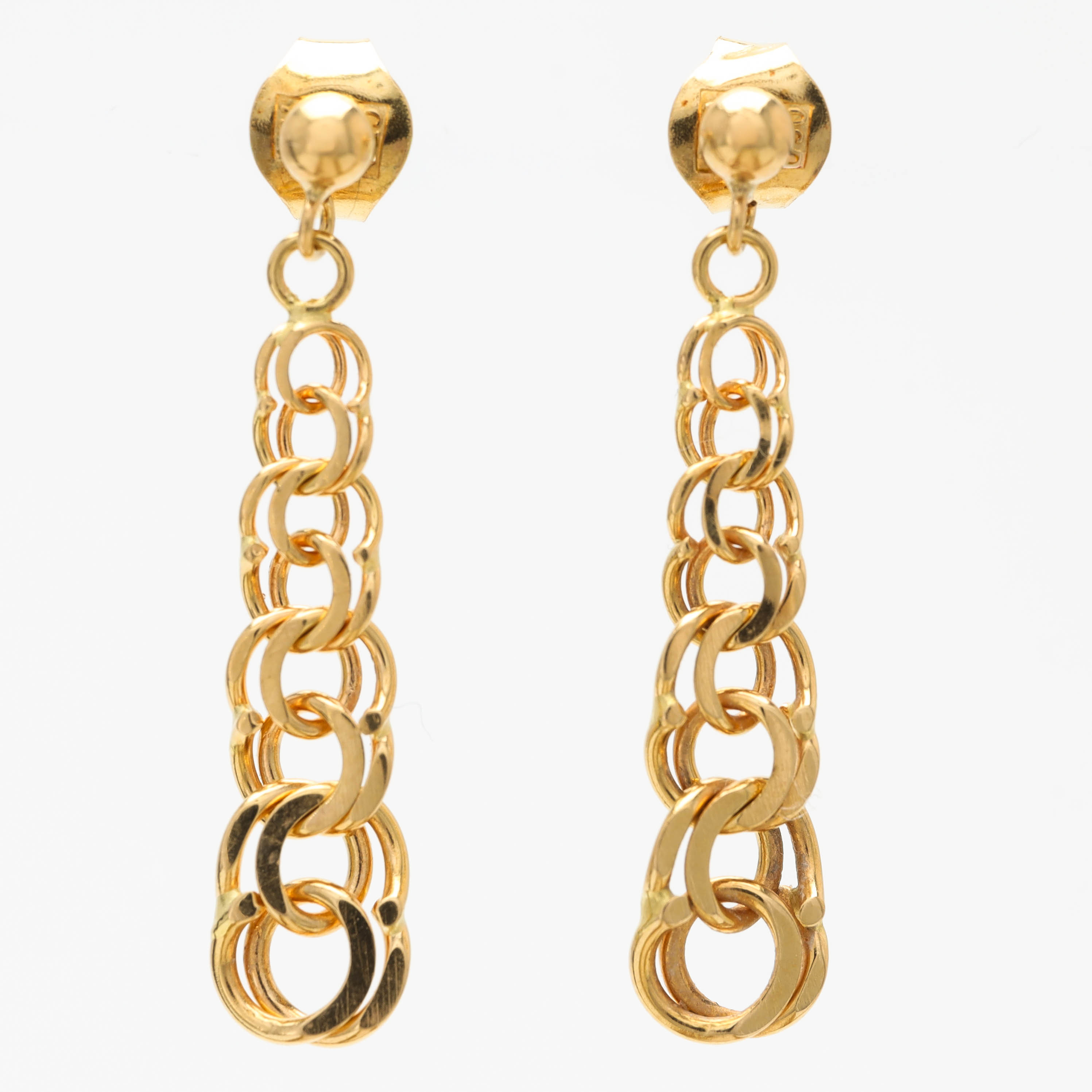 ÖRHÄNGEN, 18 k guld, doserad bismarcklänk.